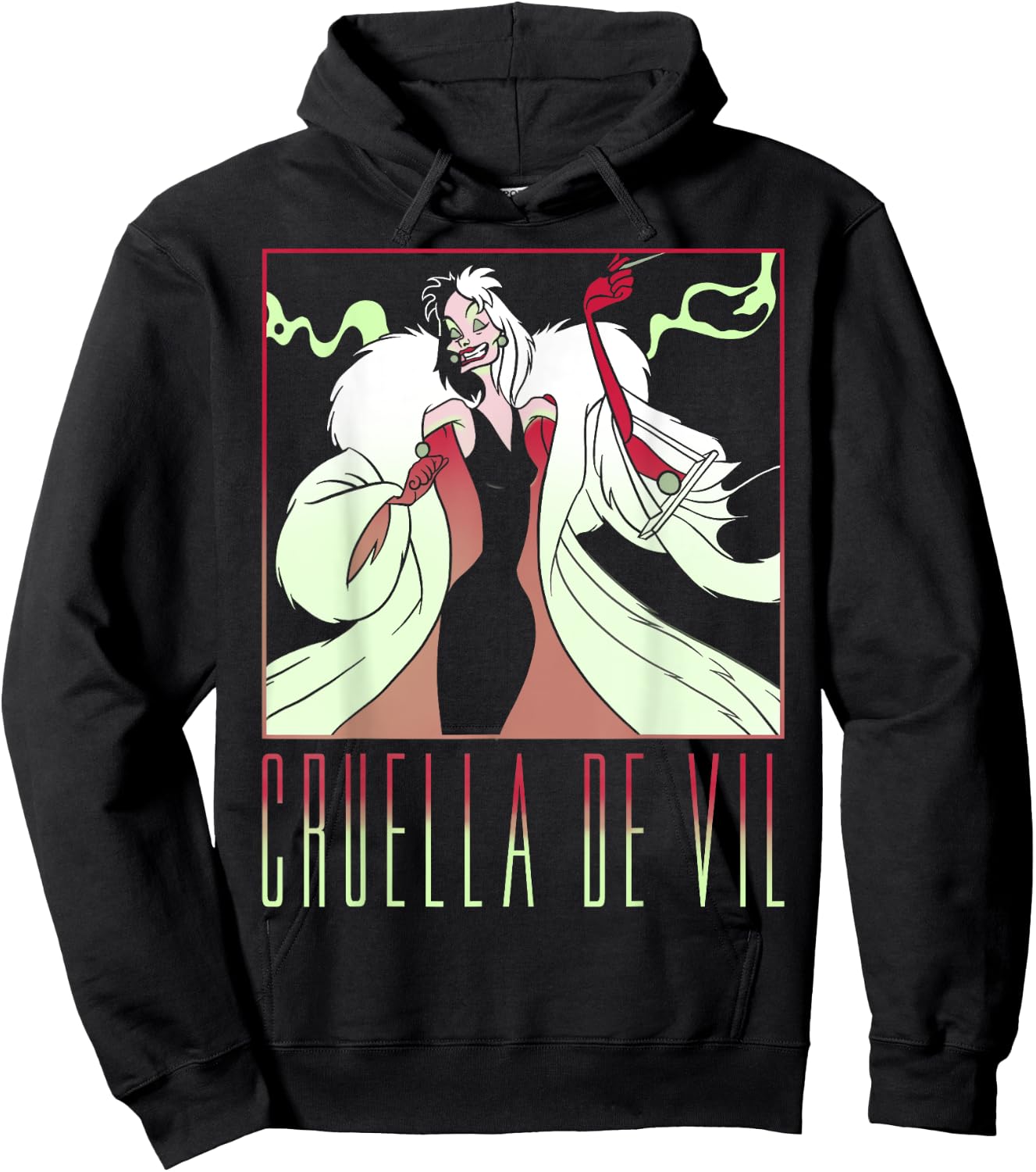 Disney 101 Dalmatians Cruella De Vil Portrait Box Up Hoodie - Hoodie | Black