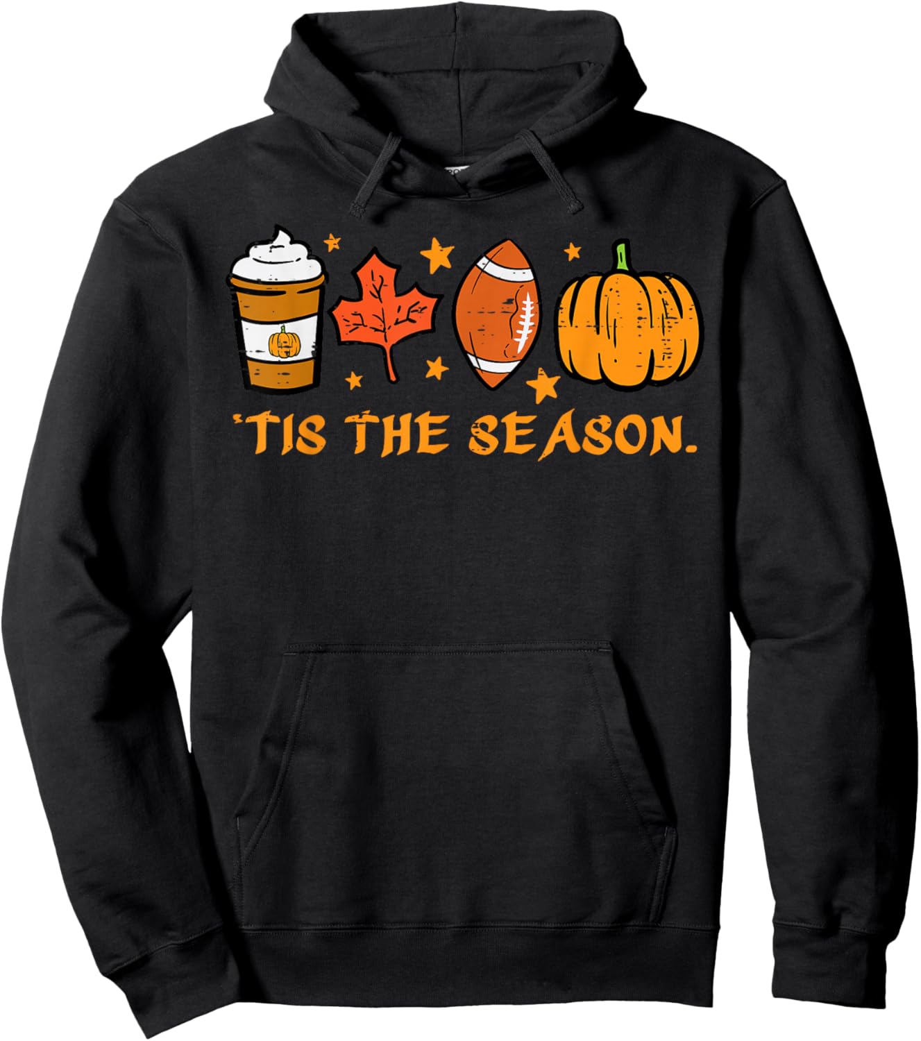 Tis The Season Football Fall Pumpkin Spice Men Women Kids Hoodie - Hoodie | Black
