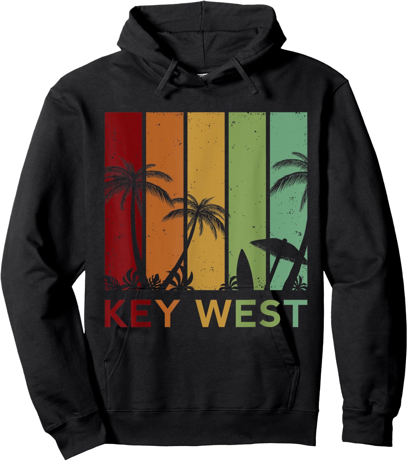 Retro Key West Florida Keys Tropical Vintage Hoodie - Hoodie | Black