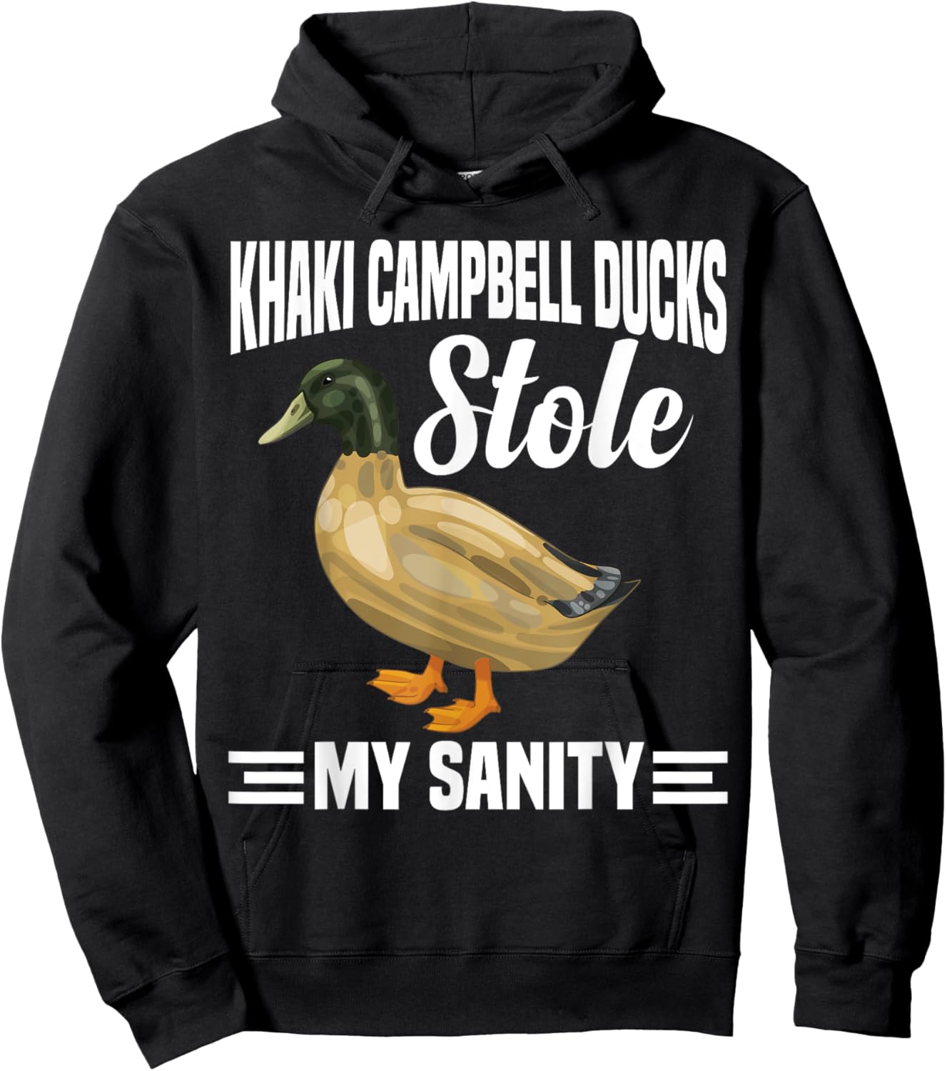 Khaki Duck Lover Campbell Duck Necklace Toys Khaki Ducks Hoodie - Hoodie | Black