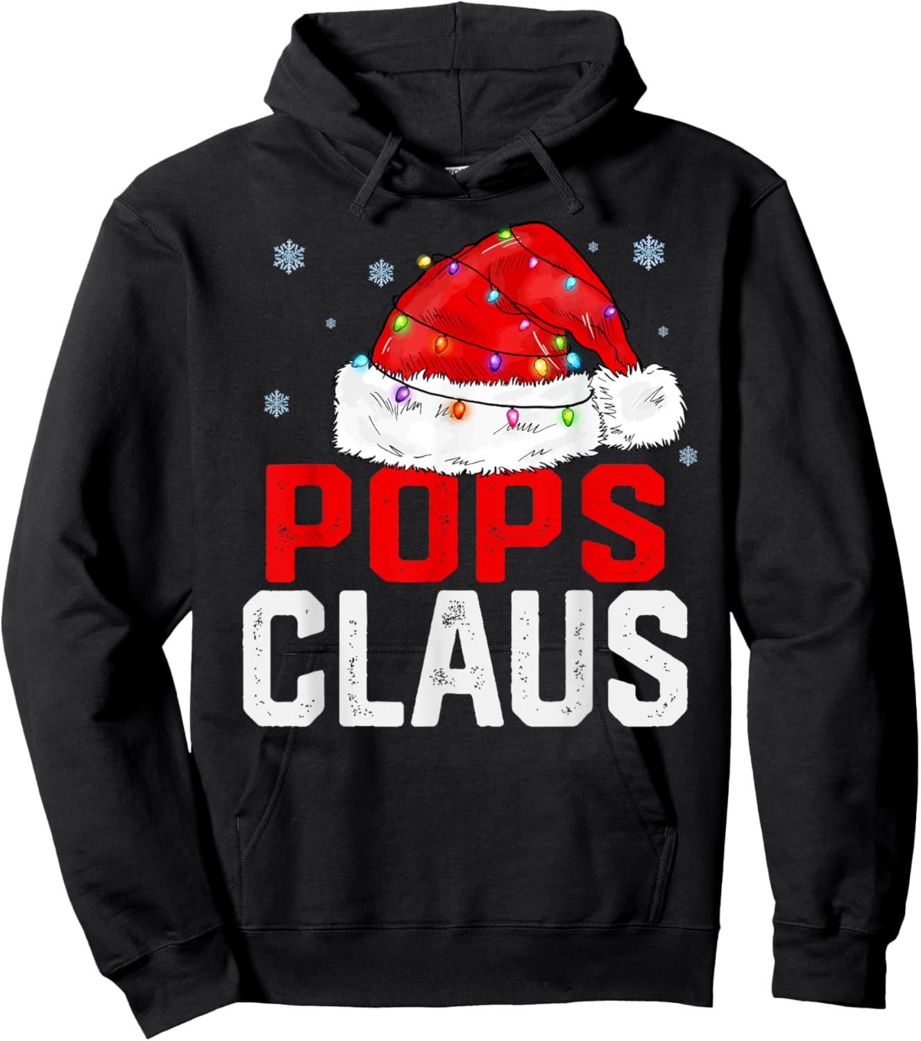 Pops Claus Funny Xmas Family Matching Grandpa Christmas Hoodie - Hoodie | Black