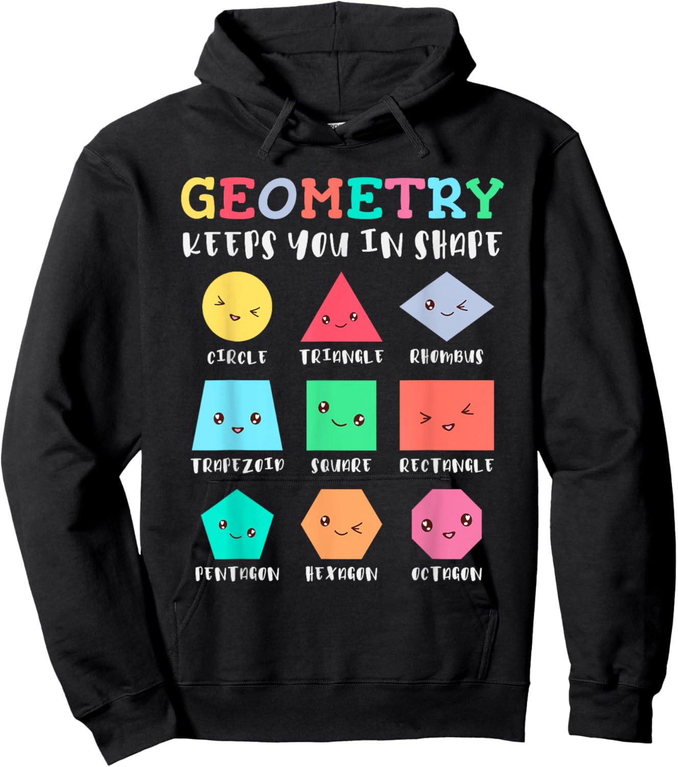 Geometry keeps you in shape, funny geometric shapes Hoodie - Hoodie | Black