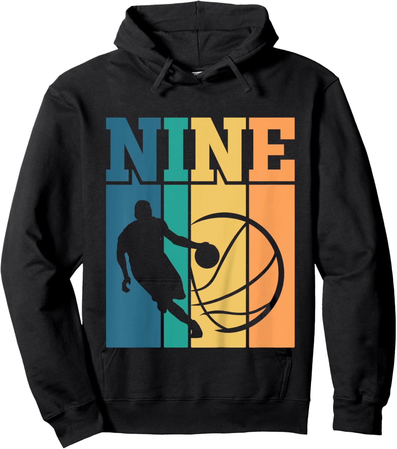 Kids Children's birthday 9 years 9th birthday basketball Hoodie - Hoodie | Black