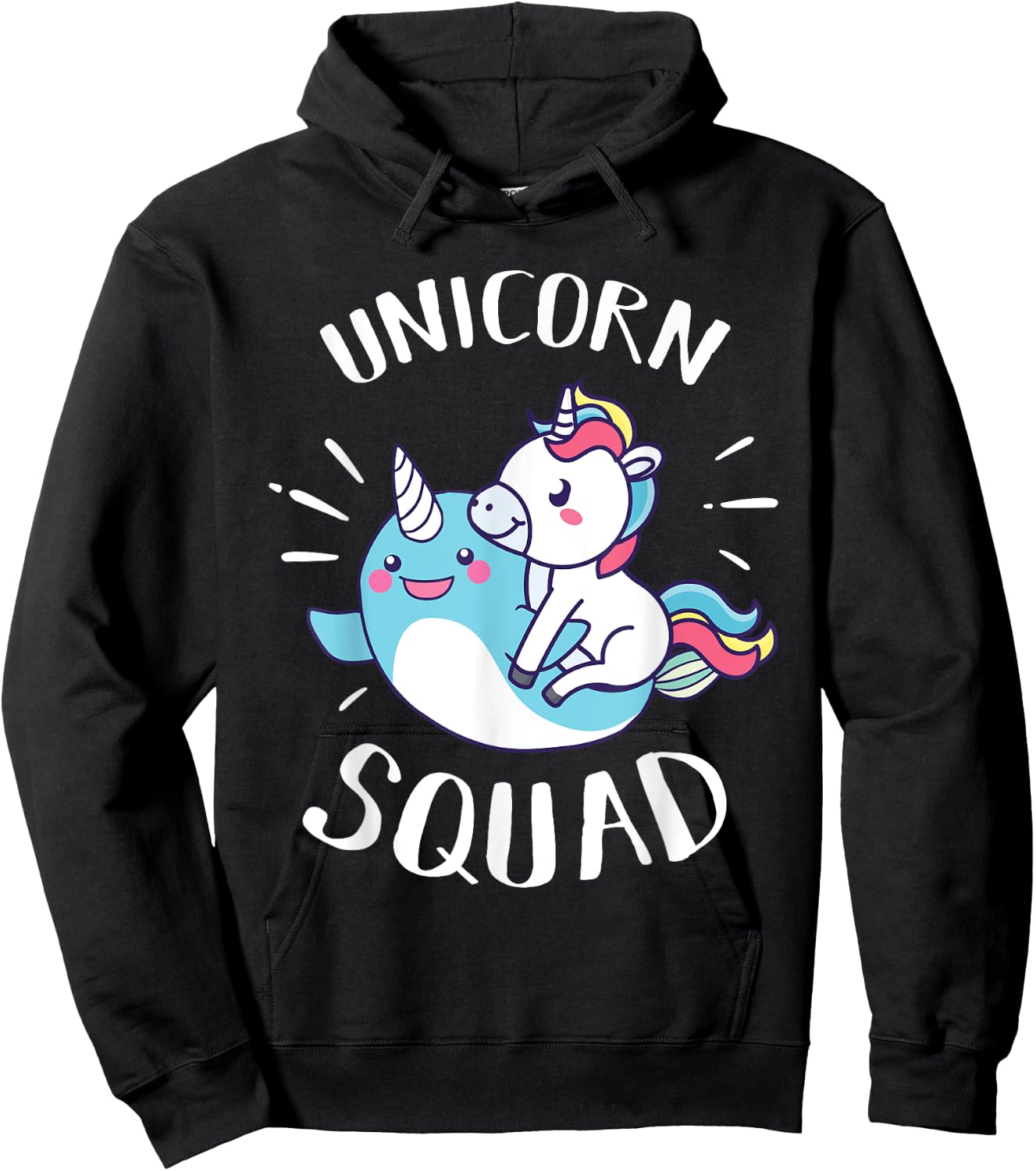 Unicorn Squad - Funny Narwhal & Unicorn Novelty Gift Hoodie - Hoodie | Black