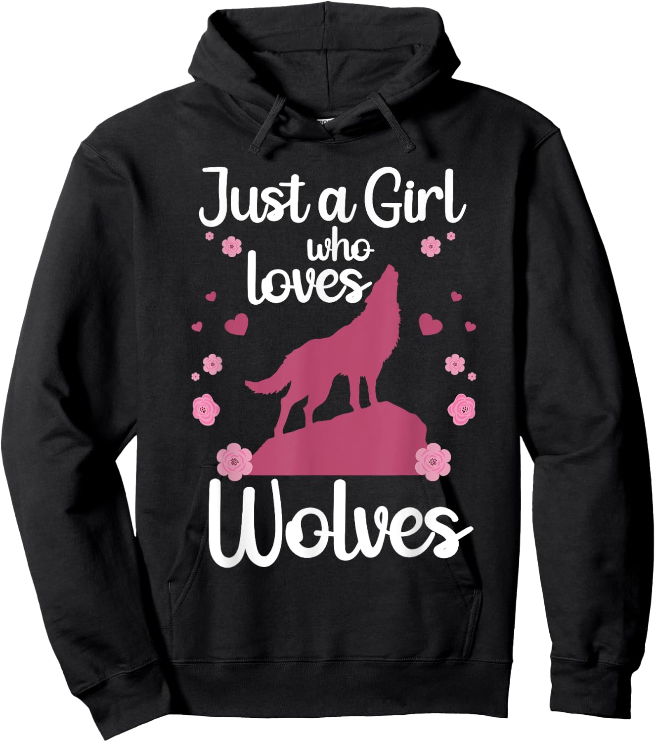 Cool Wolf Girls Howling Wolf Lover Animal Wolves Hoodie - Hoodie | Black