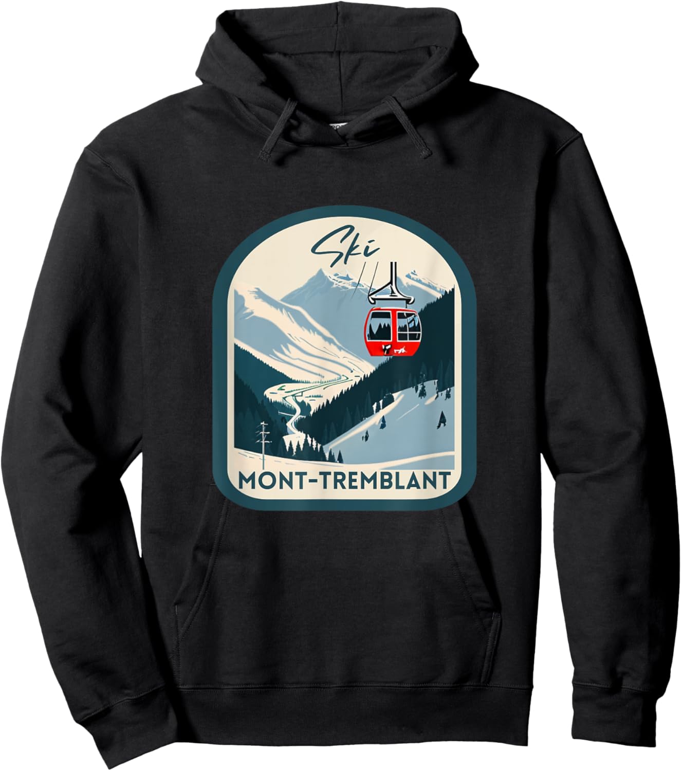 Ski Mont-Tremblant Retro Vintage Style Mont-Tremblant Skiing Hoodie - Hoodie | Black