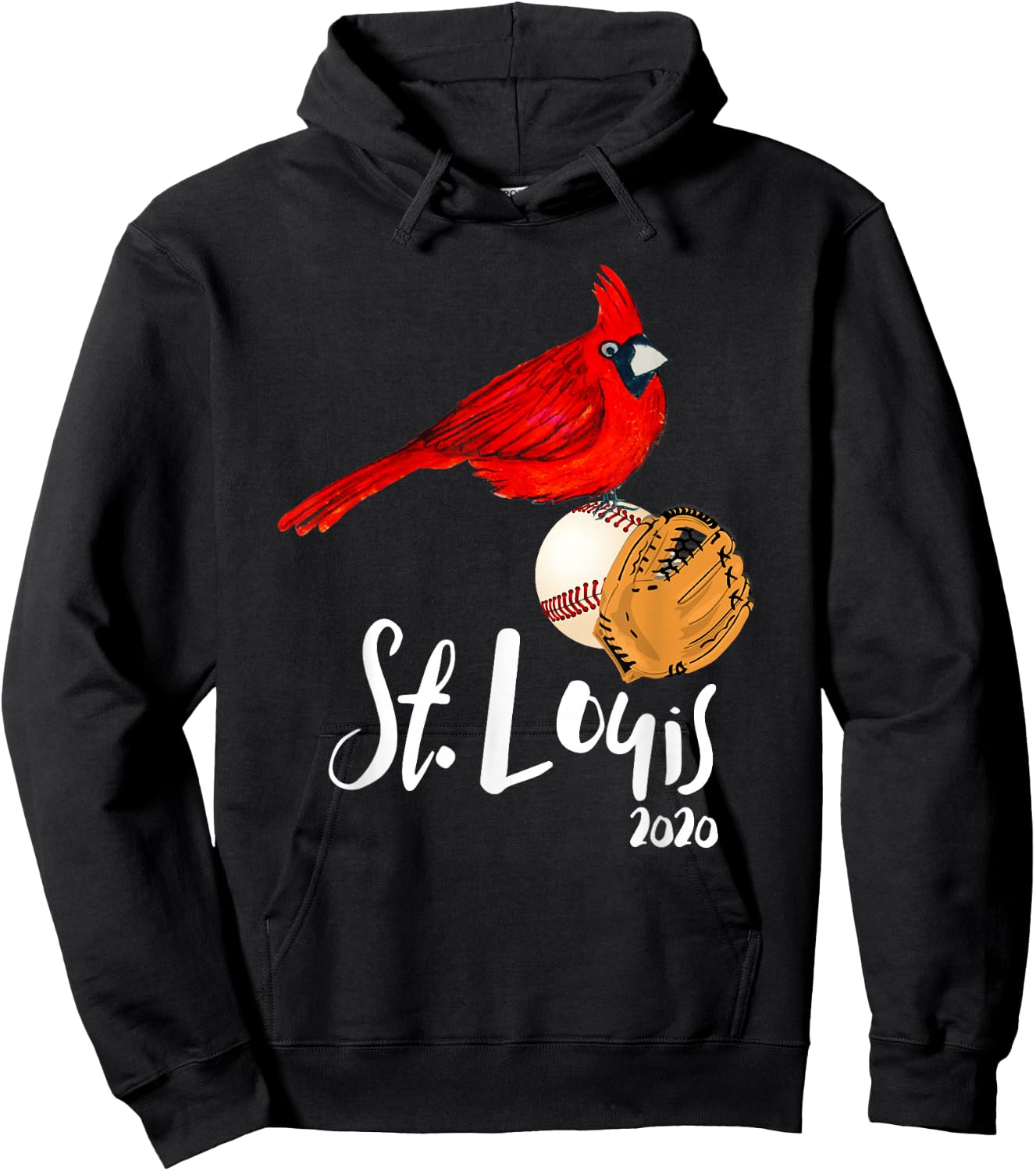 Saint Louis Red Cardinal 2020 Art and Baseball Design Hoodie - Hoodie | Black