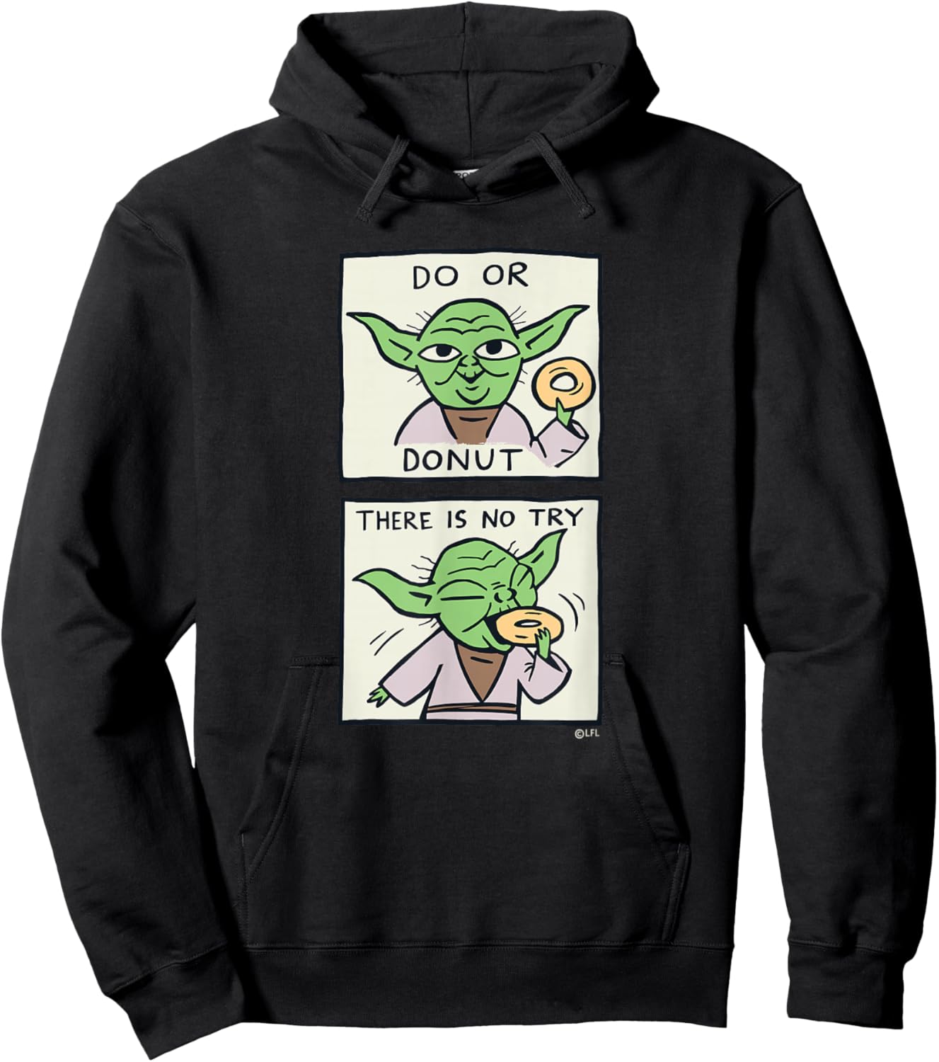 Star Wars Yoda Do or Donut There is No Try Funny Hoodie - Hoodie | Black