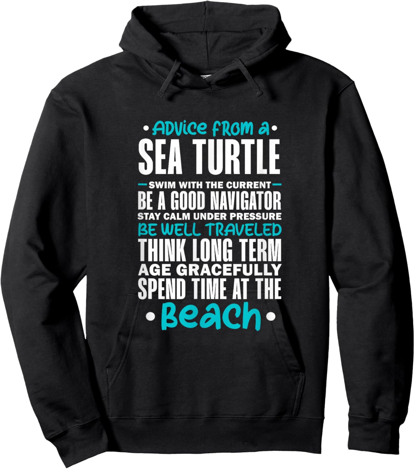 Sea Turtle Advice Spend Time At Beach Marine Biologist Hoodie - Hoodie | Black