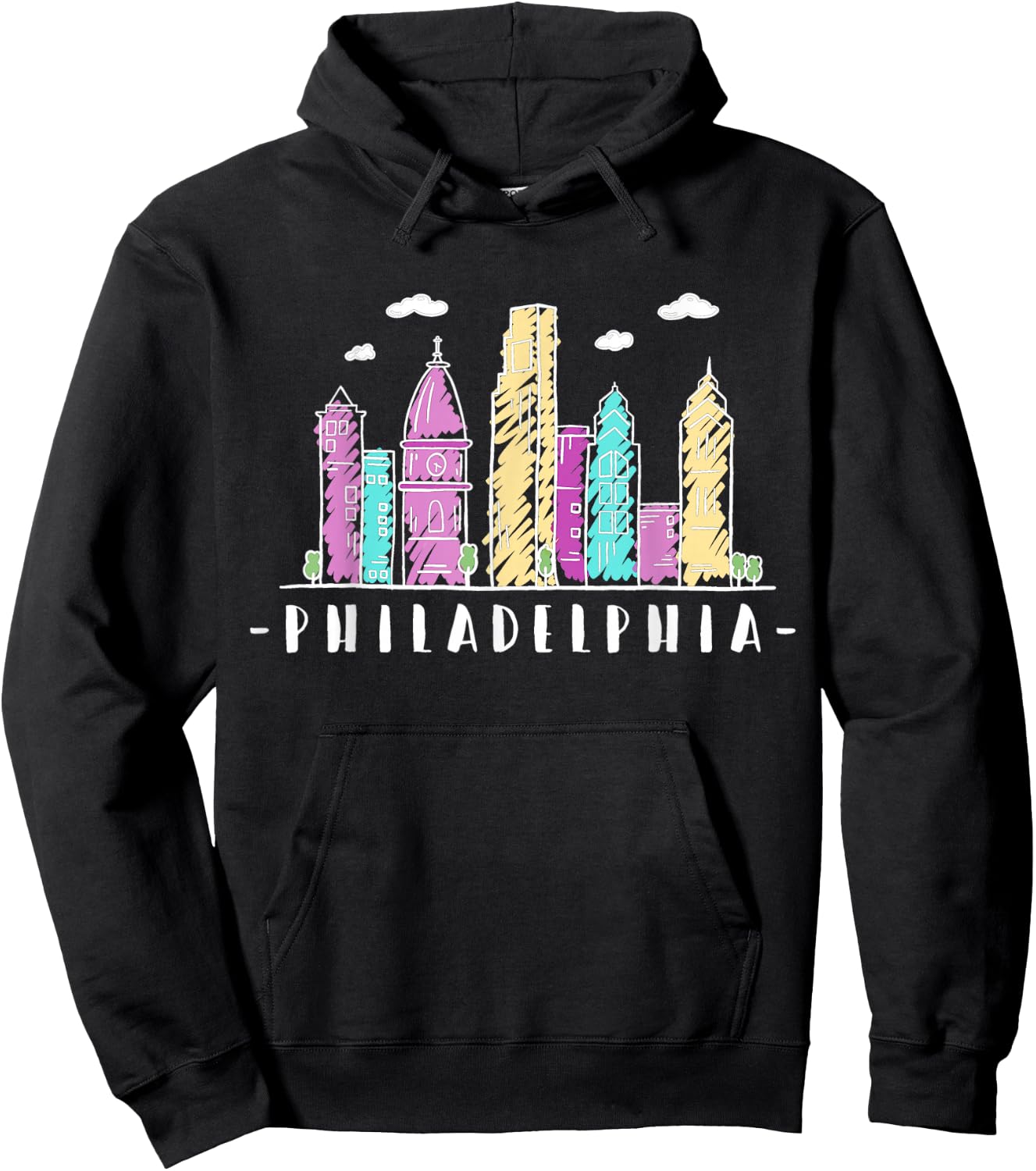 Philadelphia Skyline Pennsylvania Souvenir Gift Hoodie - Hoodie | Black