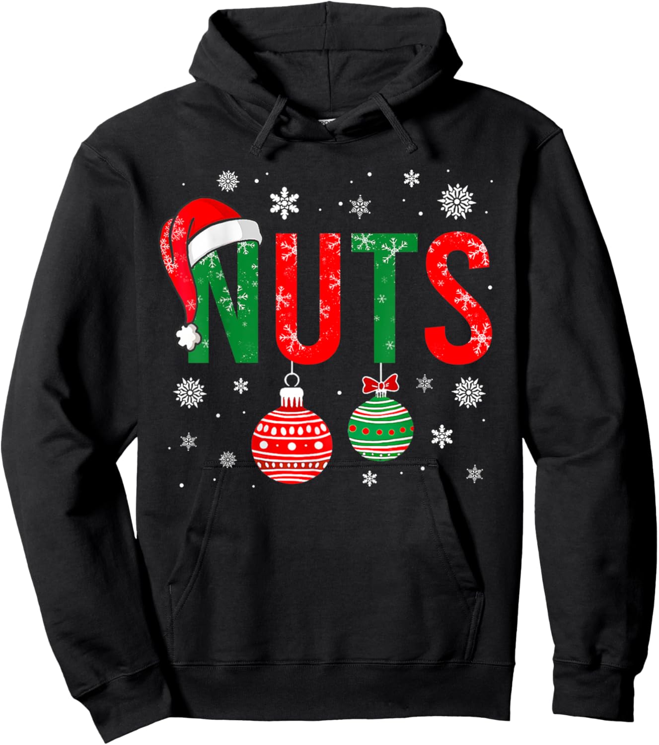 Chest Nuts Christmas Funny Matching Couple Pajama Chestnuts Hoodie - Hoodie | Black