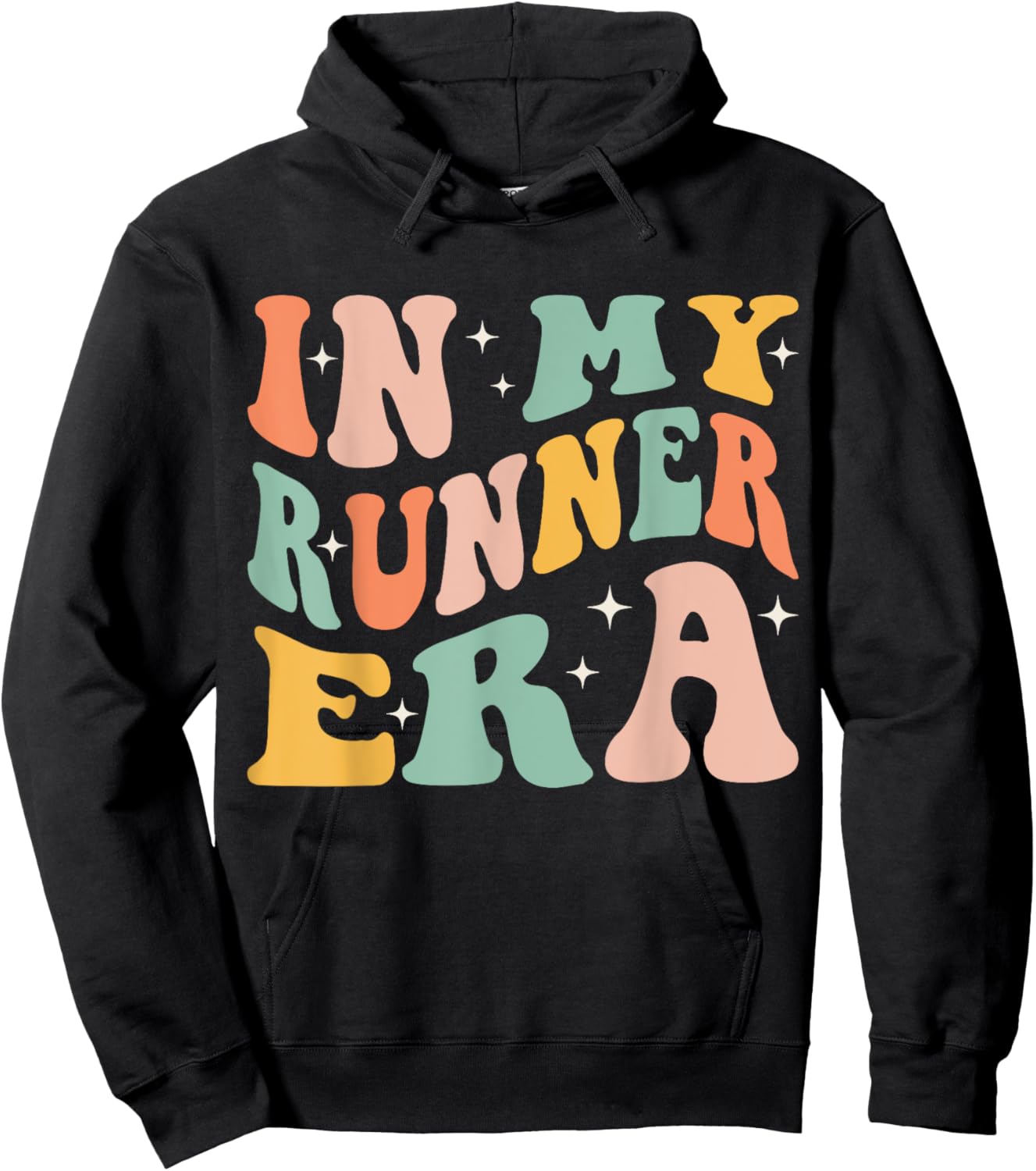 In My Runner Era Funny Running Marathon Groovy Running Mom Hoodie - Hoodie | Black