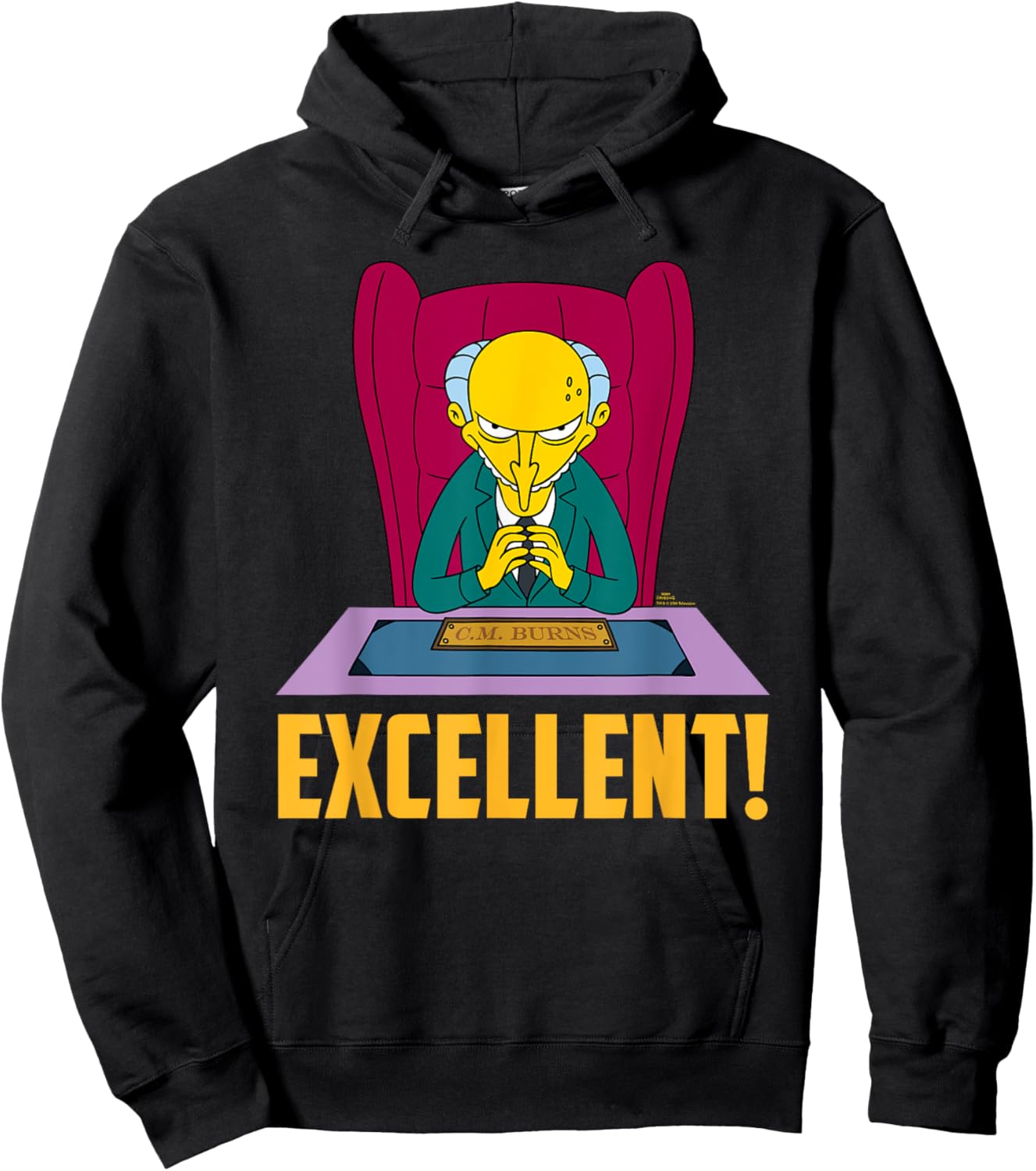 The Simpsons Mr. Burns at Desk Excellent Hoodie - Hoodie | Black