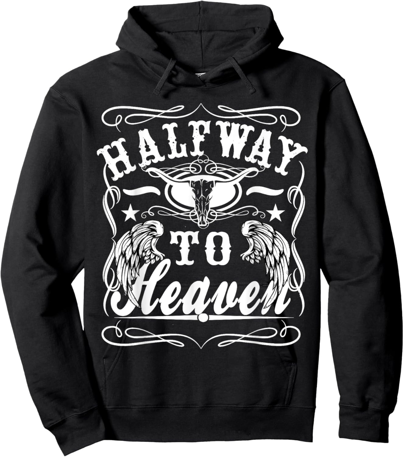 Halfway To Heaven Halfway To Hell Whiskey Themed Shirt Hoodie - Hoodie | Black