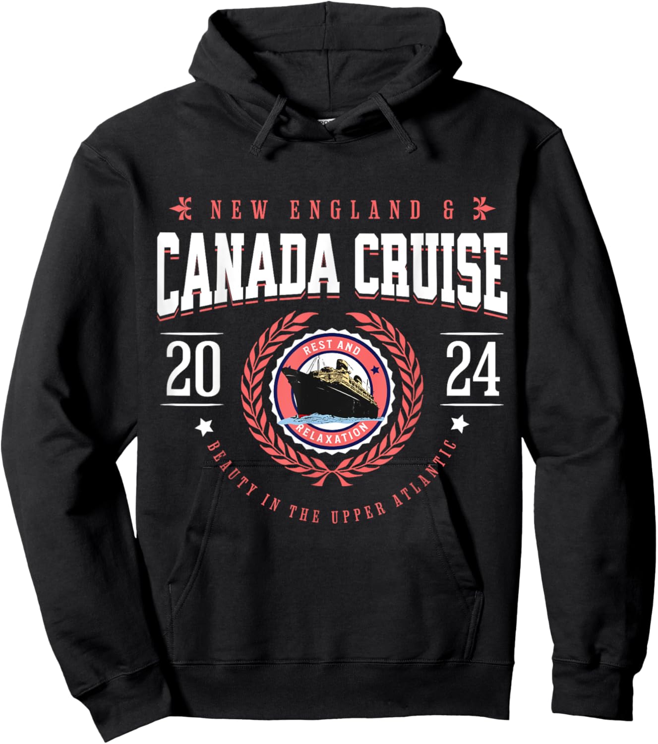 Canada Cruise New England Cruise Vacation Souvenir 2024 Hoodie - Hoodie | Black