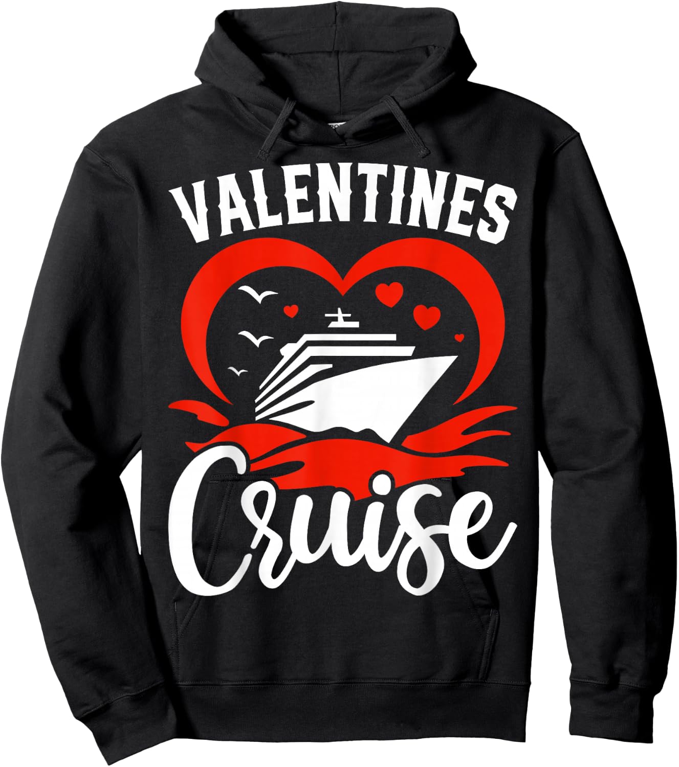 Valentine's Day Cruise Squad Matching Couple Cruise Vacation Hoodie - Hoodie | Black
