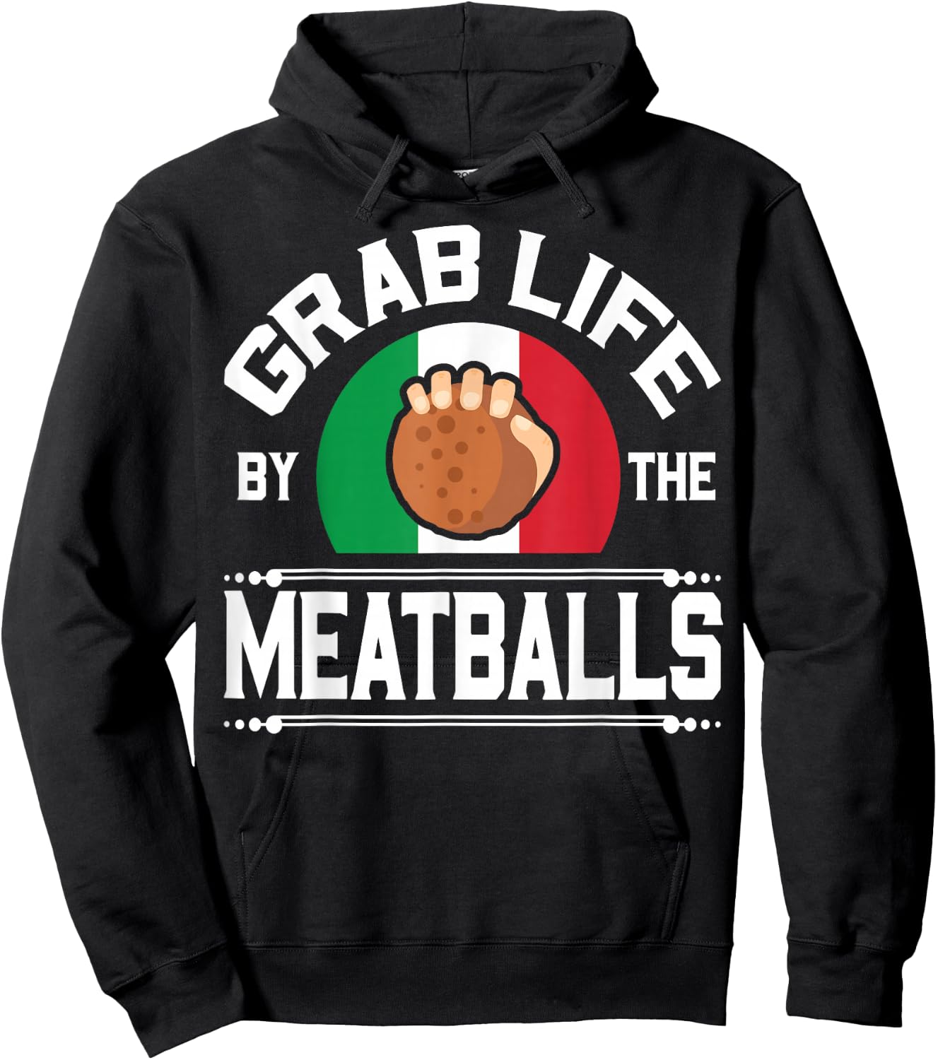 Funny Meatball Italian Food Italy Flag Shirt Hoodie - Hoodie | Black
