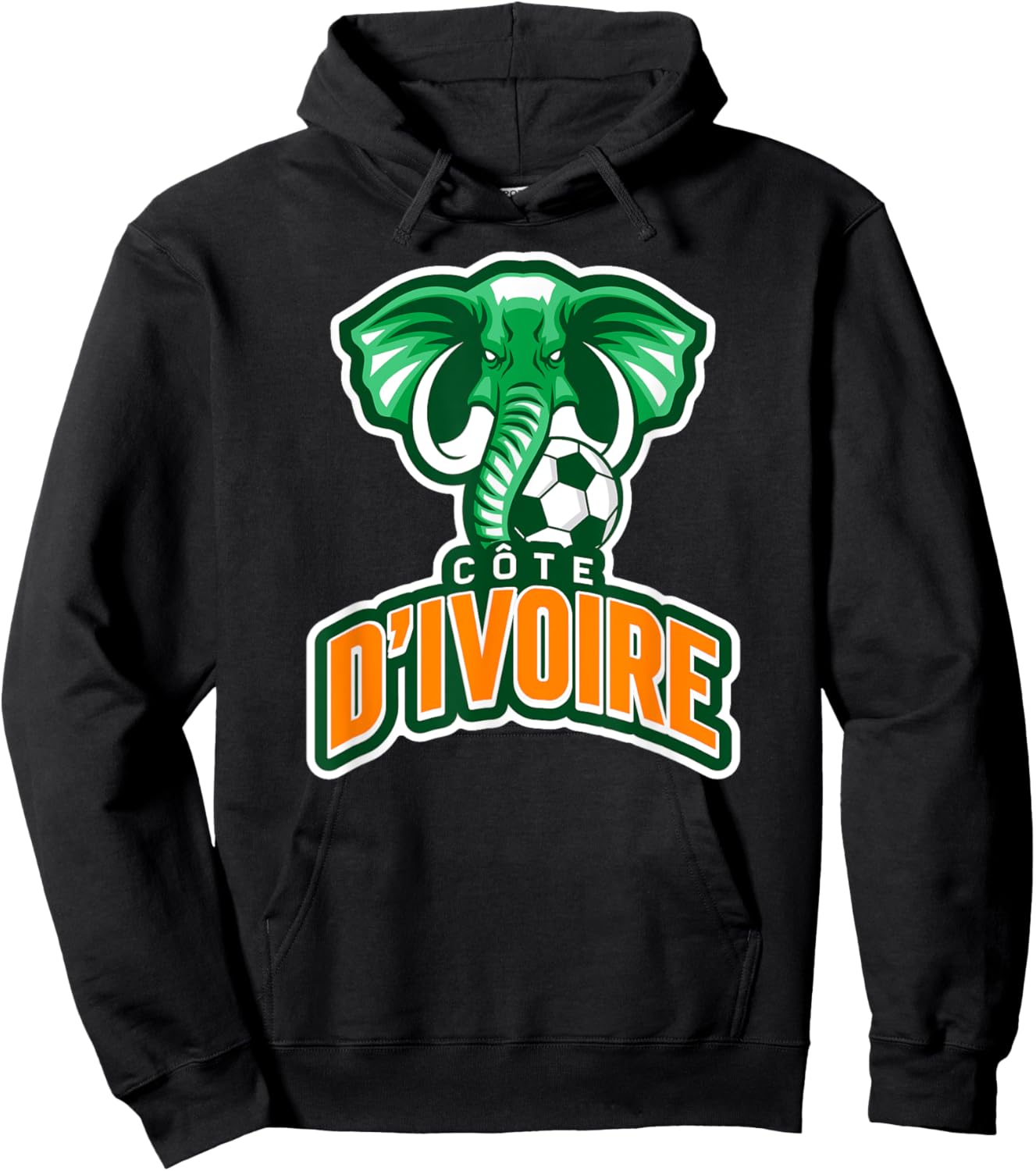 Côte d'Ivoire, Ivory Coast Elephant. , Women & Kids Hoodie - Hoodie | Black