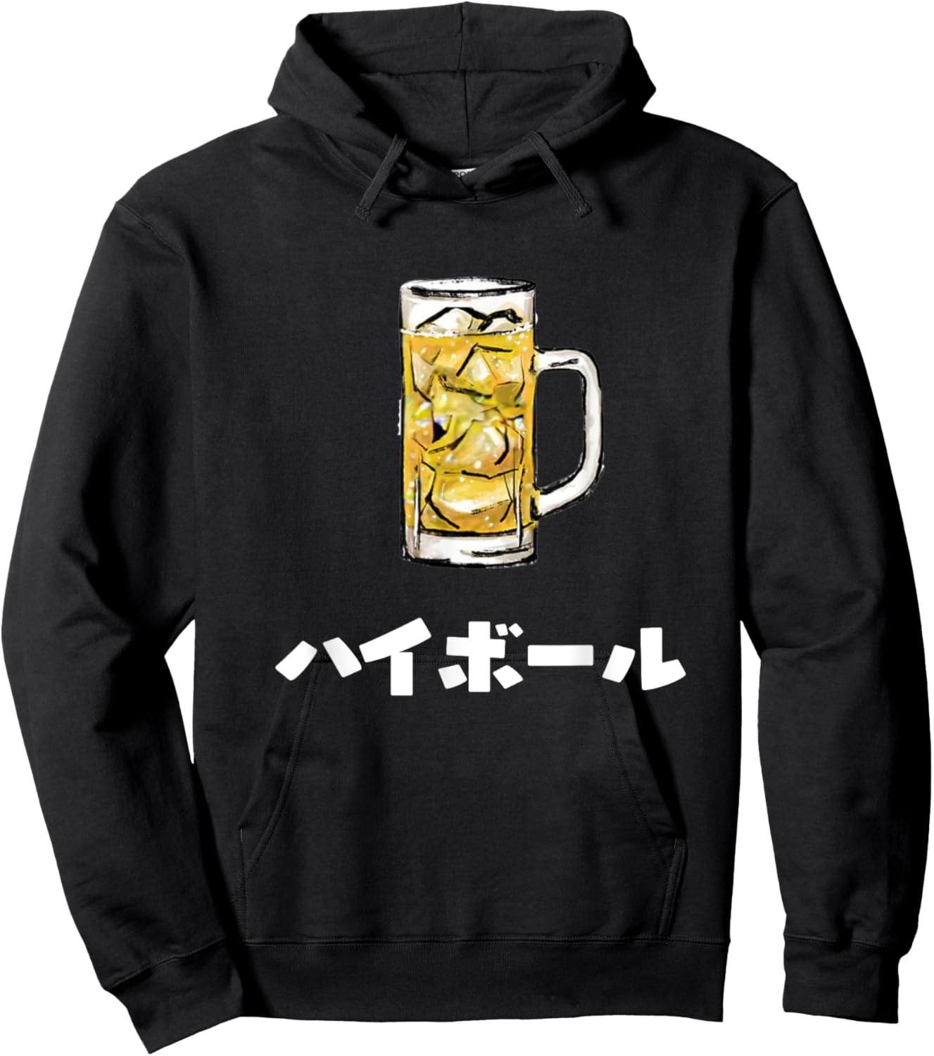 ハイボール, ウィスキー ,Highball in Japanese Hoodie - Hoodie | Black