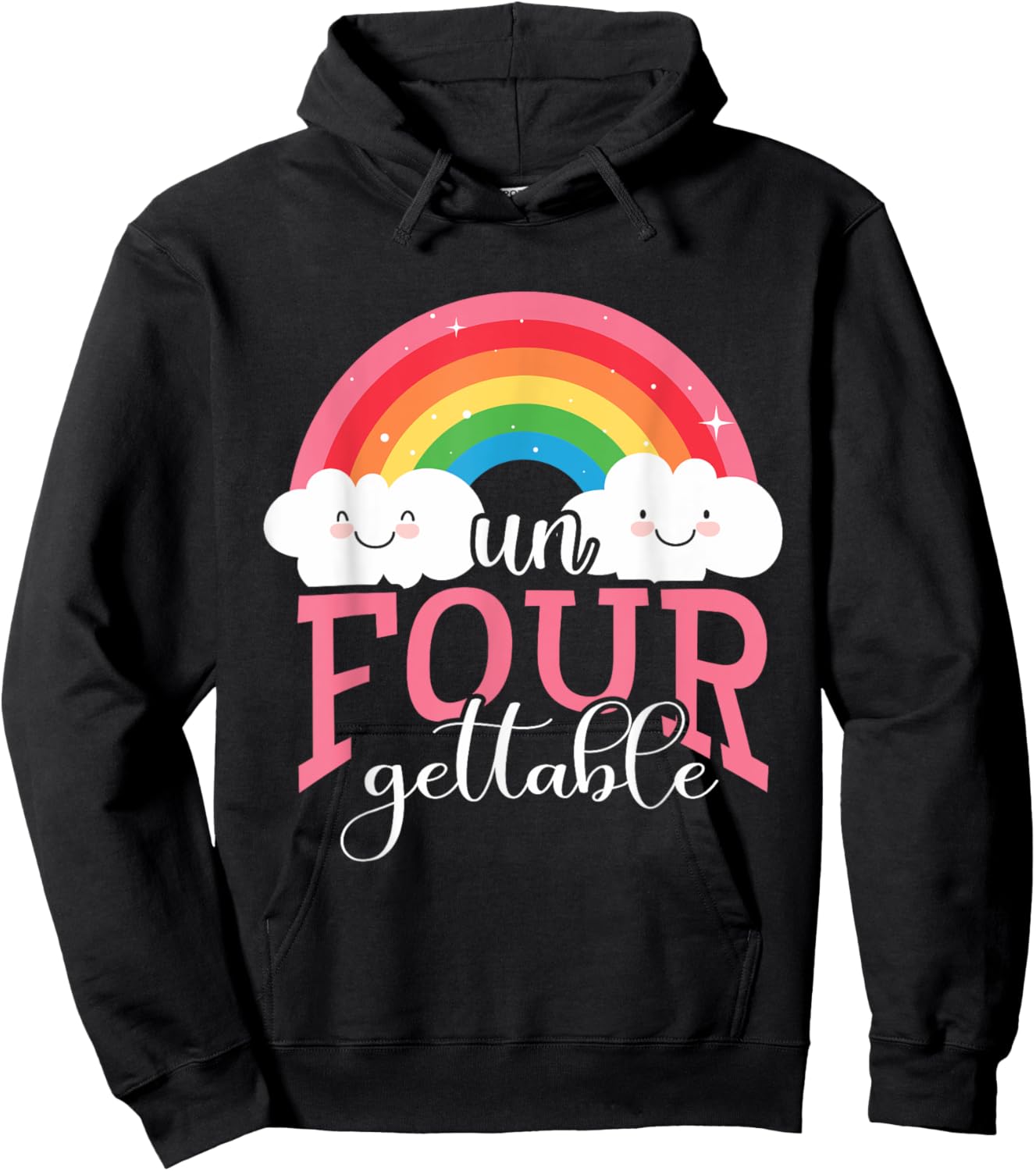 Unfourgettable 4th Birthdays Girl Un Four Gettable Birthday Hoodie - Hoodie | Black