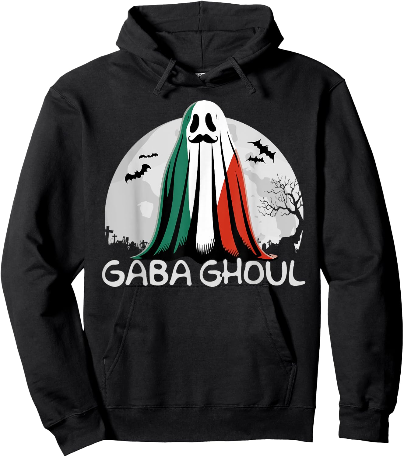 Halloween Graveyard Gaba Ghoul Ghost Funny Italian Gabaghool Hoodie - Hoodie | Black