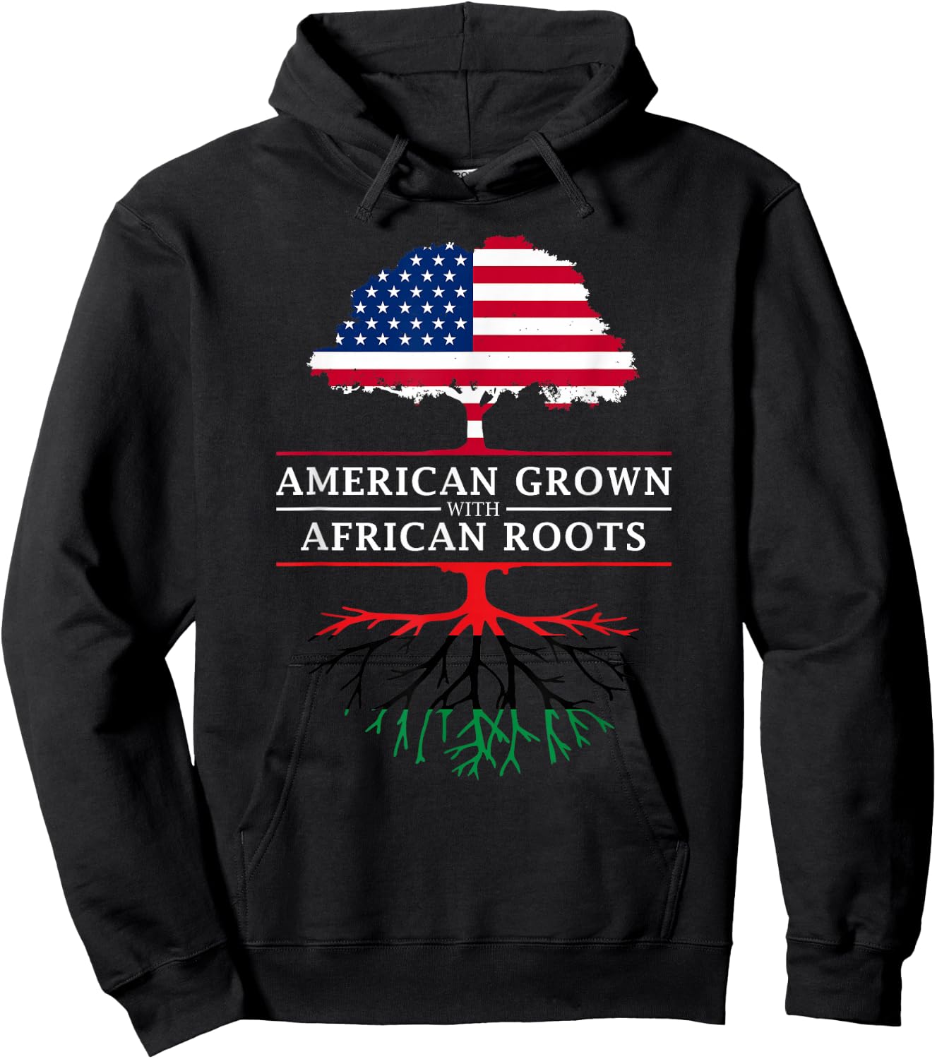 American Grown with African Roots - Pan Africa Hoodie - Hoodie | Black