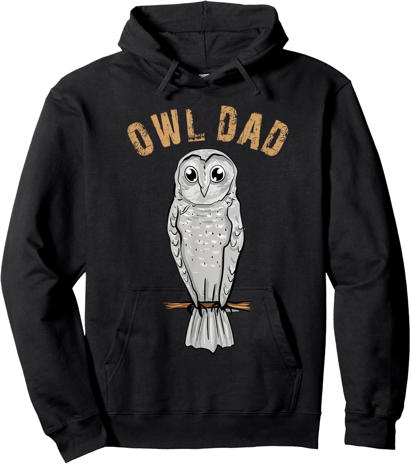 Owl Dad Lover Illustration Gift Owls Owner Gifts Hoodie - Hoodie | Black