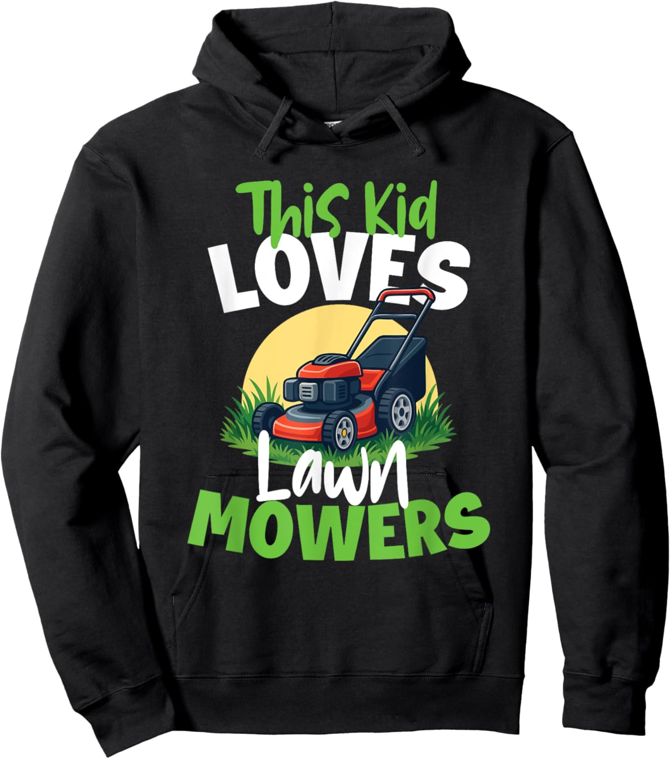 This Kid Loves Lawn Mowers - Landscaping Lawn Mower Mowing Hoodie - Hoodie | Black