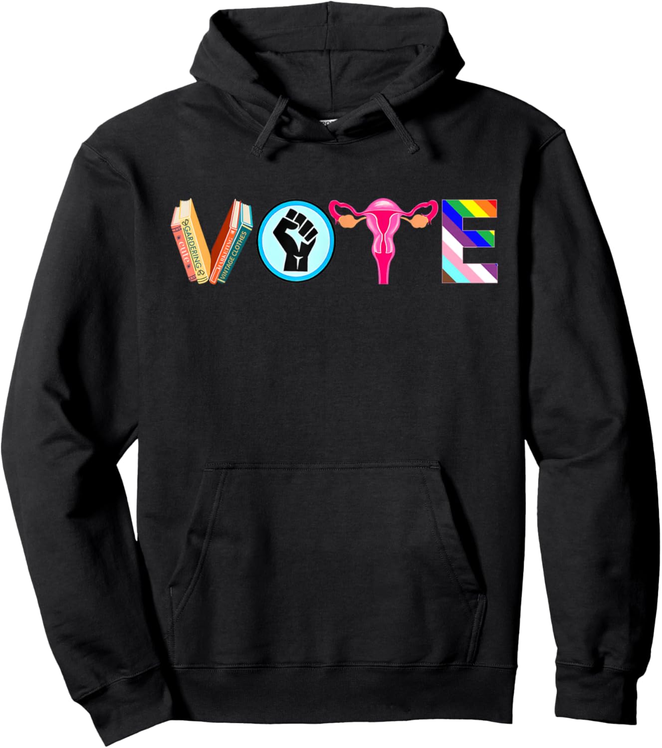 Vote Banned Books Reproductive Rights BLM Political Activism Hoodie - Hoodie | Black