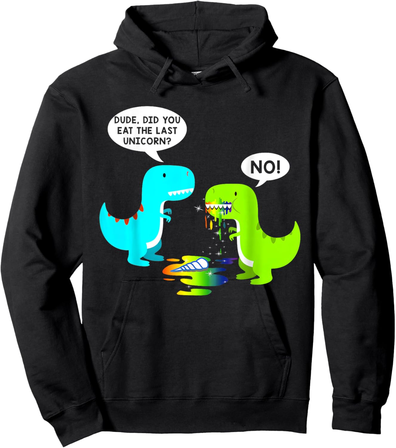 Funny Did You Eat The Last Unicorn Dinosaur Funny Halloween Hoodie - Hoodie | Black