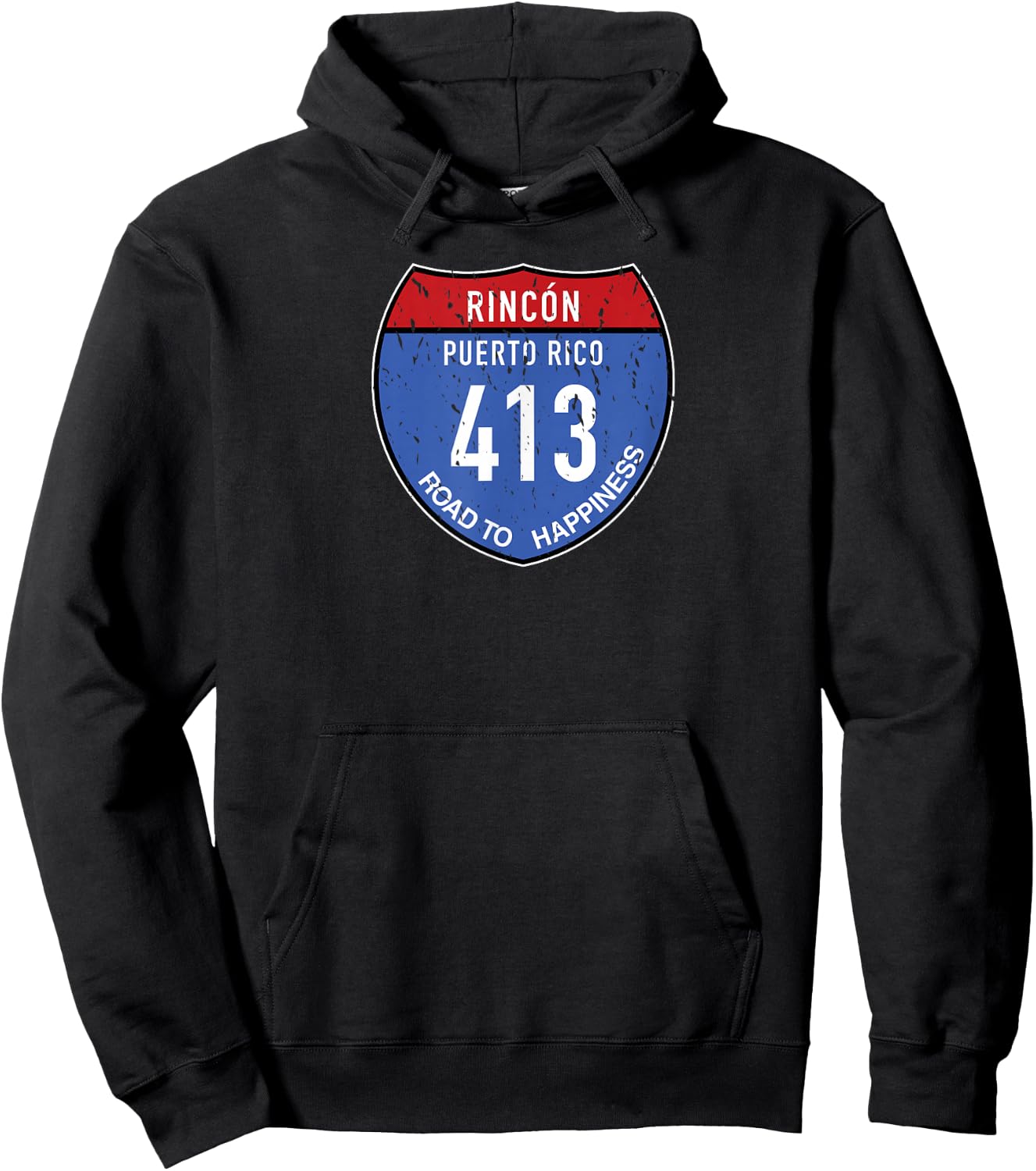 Rincón Puerto Rico | Road to Happiness 413 Hoodie - Hoodie | Black