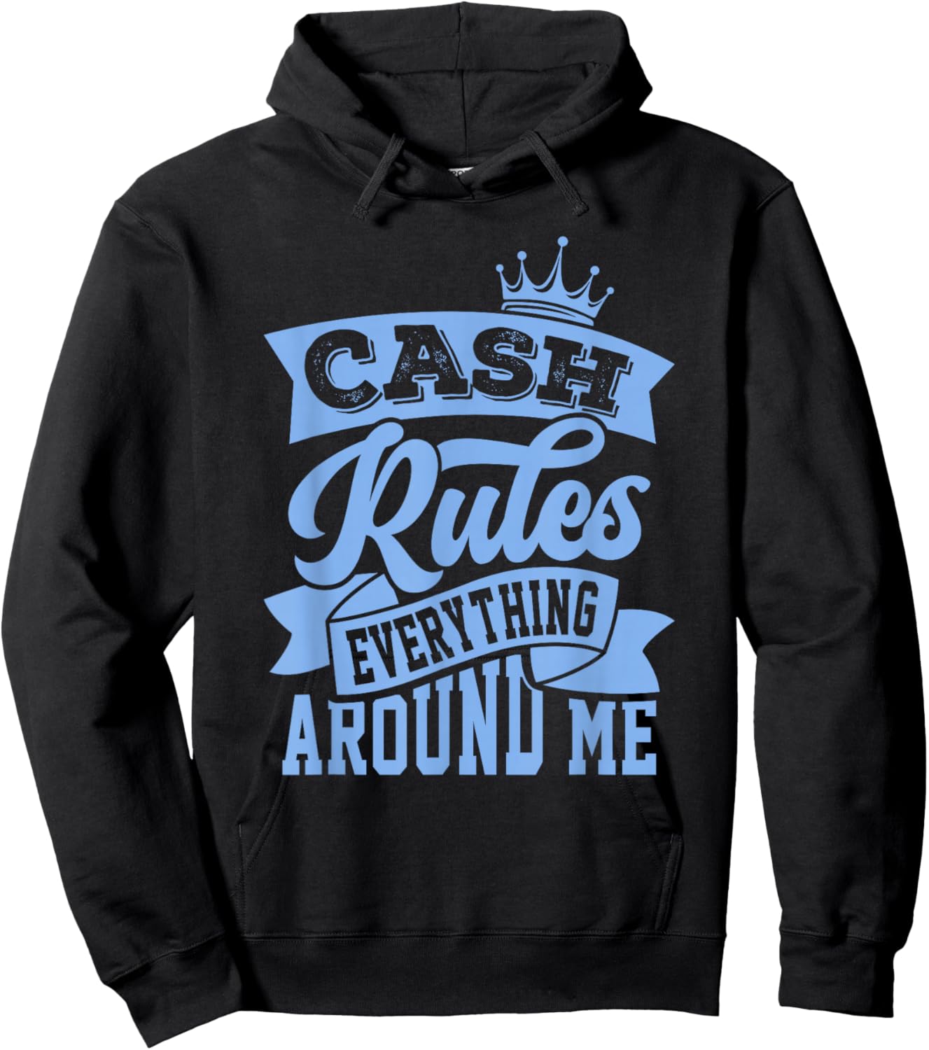 Concrete And Luxury Cash Rules University Blue Hoodie - Hoodie | Black