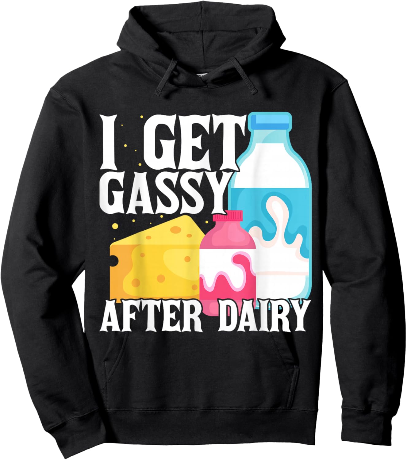 Funny Dairy Free Lactose Intolerant Milk Hoodie - Hoodie | Black