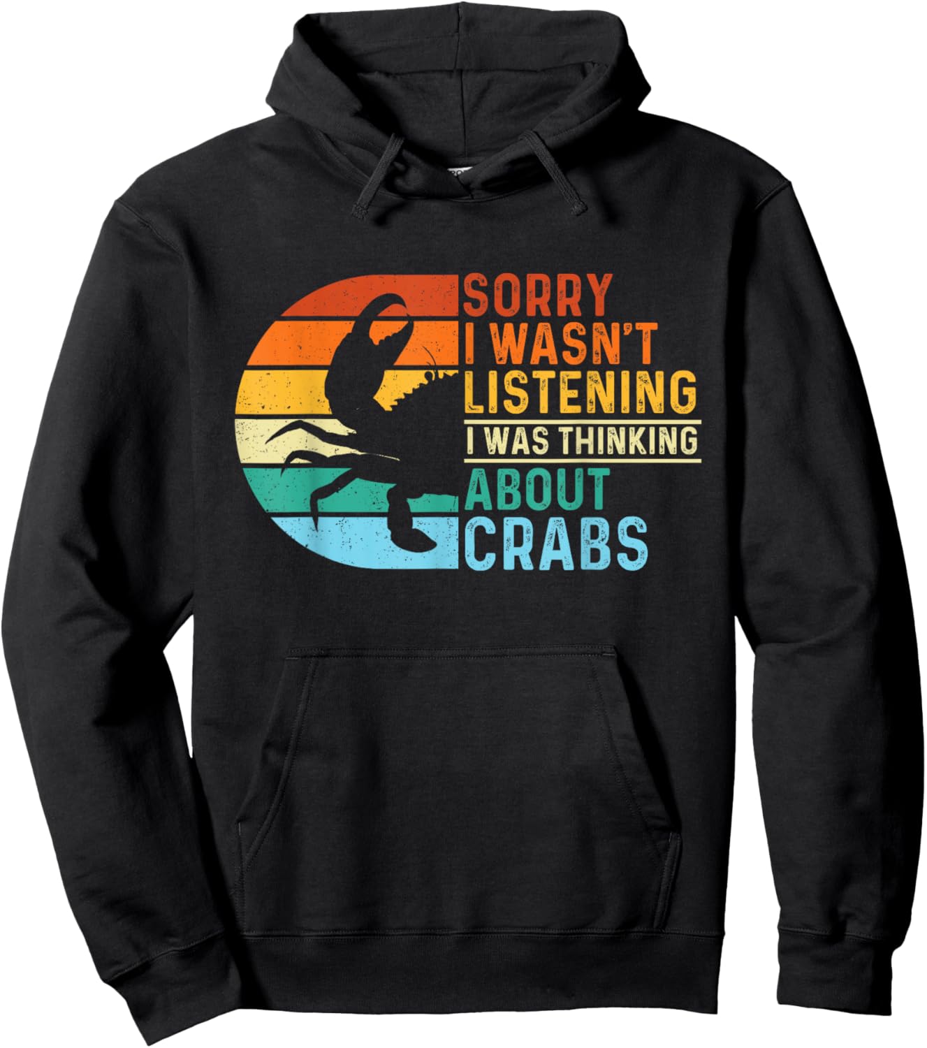 I Was Thinking About Crabs - Crabber Seafood Ocean Sea Lover Hoodie - Hoodie | Black