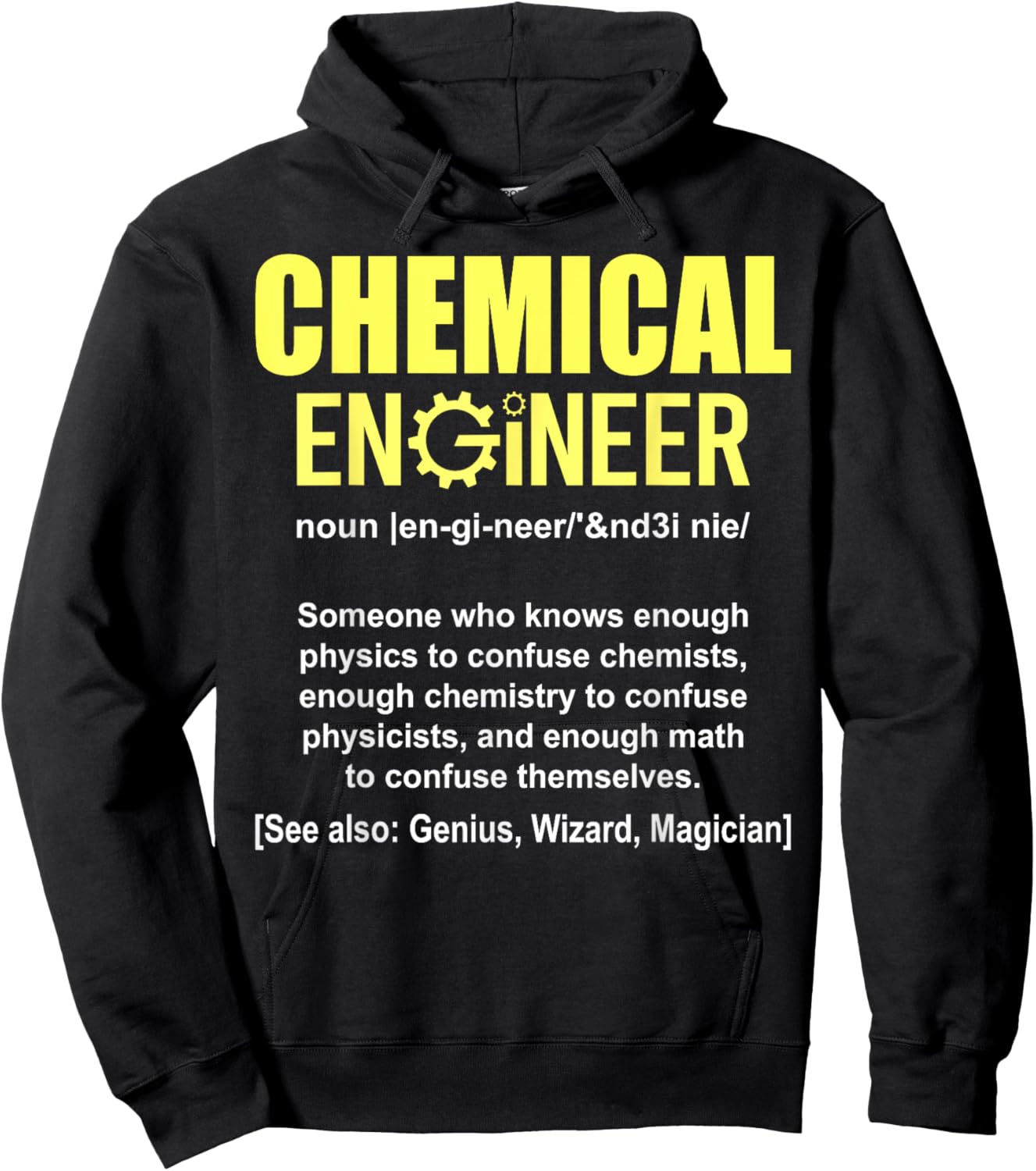 Funny Chemical Engineer Definition - Engineering Noun Hoodie - Hoodie | Black