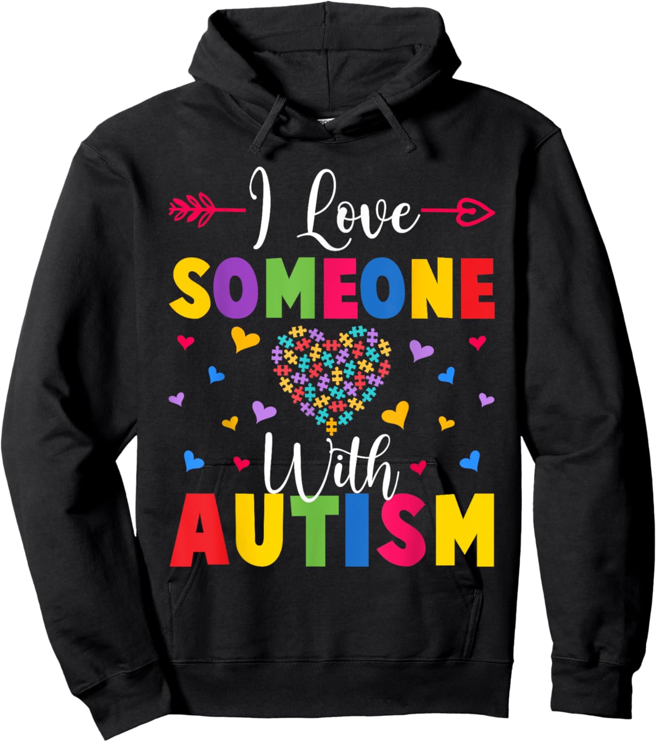 Autism Awareness Shirt I Love Someone With Autism Shirt Hoodie - Hoodie | Black