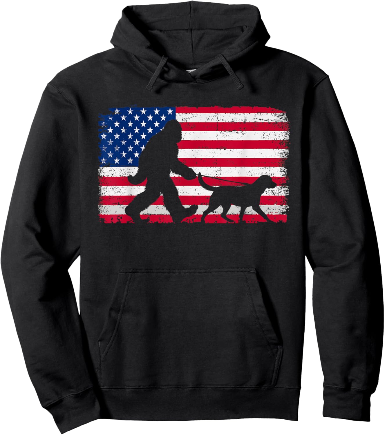 Retro Labrador Retriever 4th of July American Flag Patriotic Women Kids Men Hoodie - Hoodie | Black