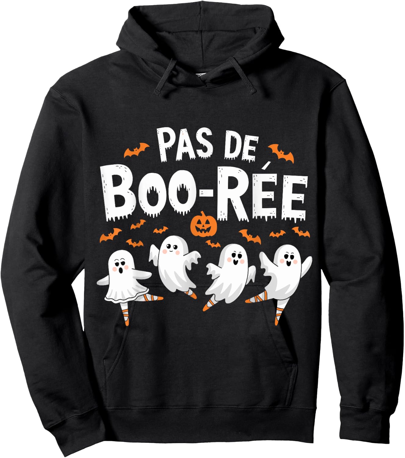 Pas De Boo-rée Ghost Ballet Dancer Funny Halloween Ballet Hoodie - Hoodie | Black