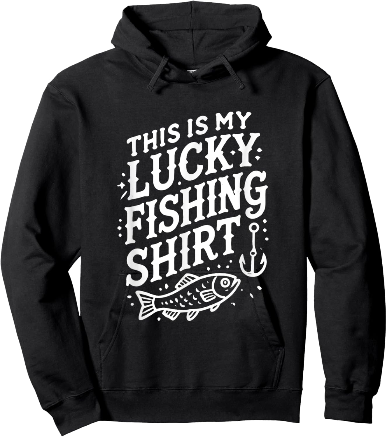 This Is My Lucky Fishing Gear - Funny Fisherman Artwork Hoodie - Hoodie | Black