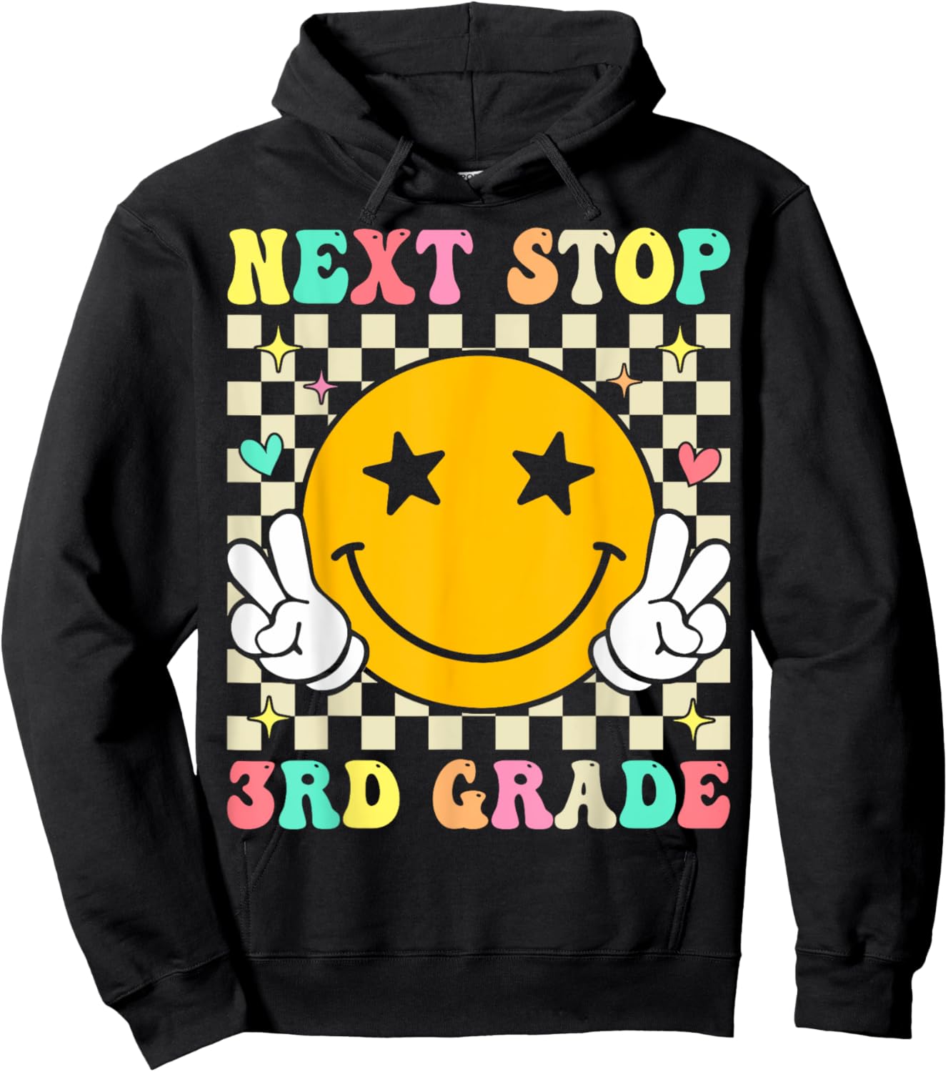 Groovy Next Stop 3rd Grade 2nd Grade Graduation 2025 Hoodie - Hoodie | Black