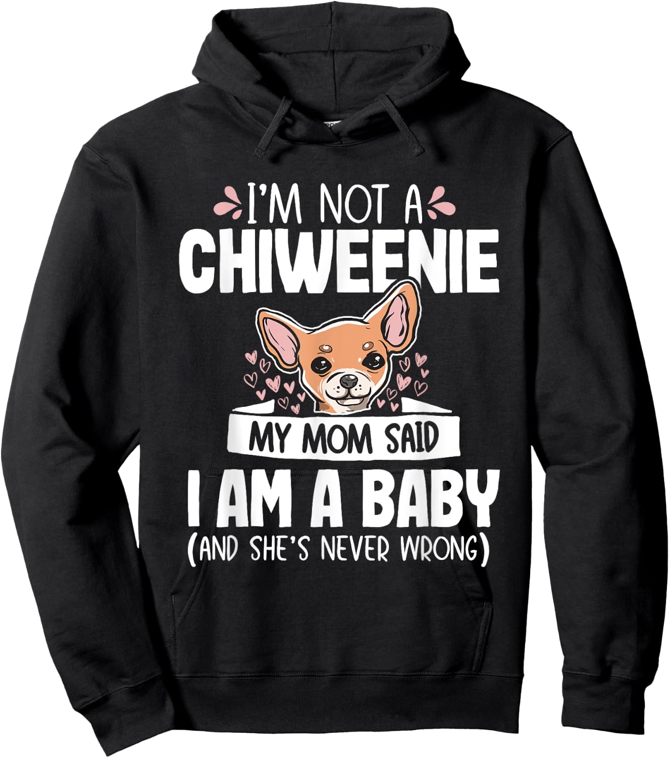 Chiweenie Mom Baby Funny Cute Dog Owner Pet Lover Women Hoodie - Hoodie | Black