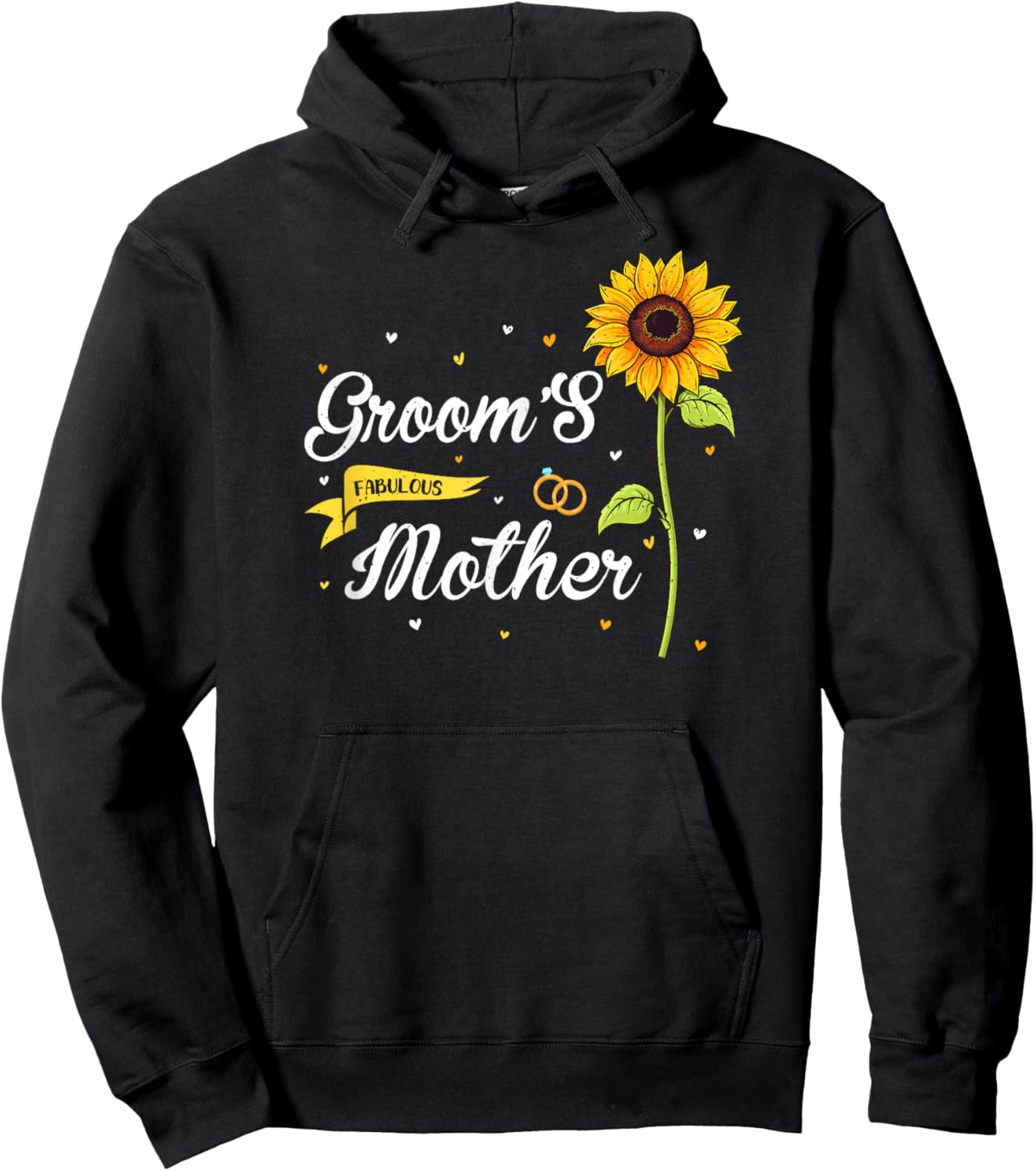 Groom's Fabulous Mother Sunflower Family Wedding Party Hoodie - Hoodie | Black