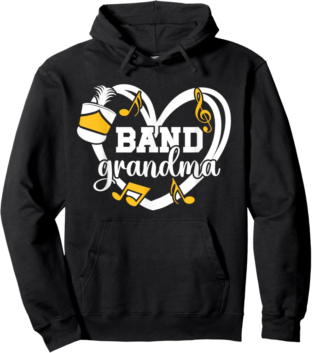 Band Grandma Heart Marching Band Grandma Hoodie - Hoodie | Black