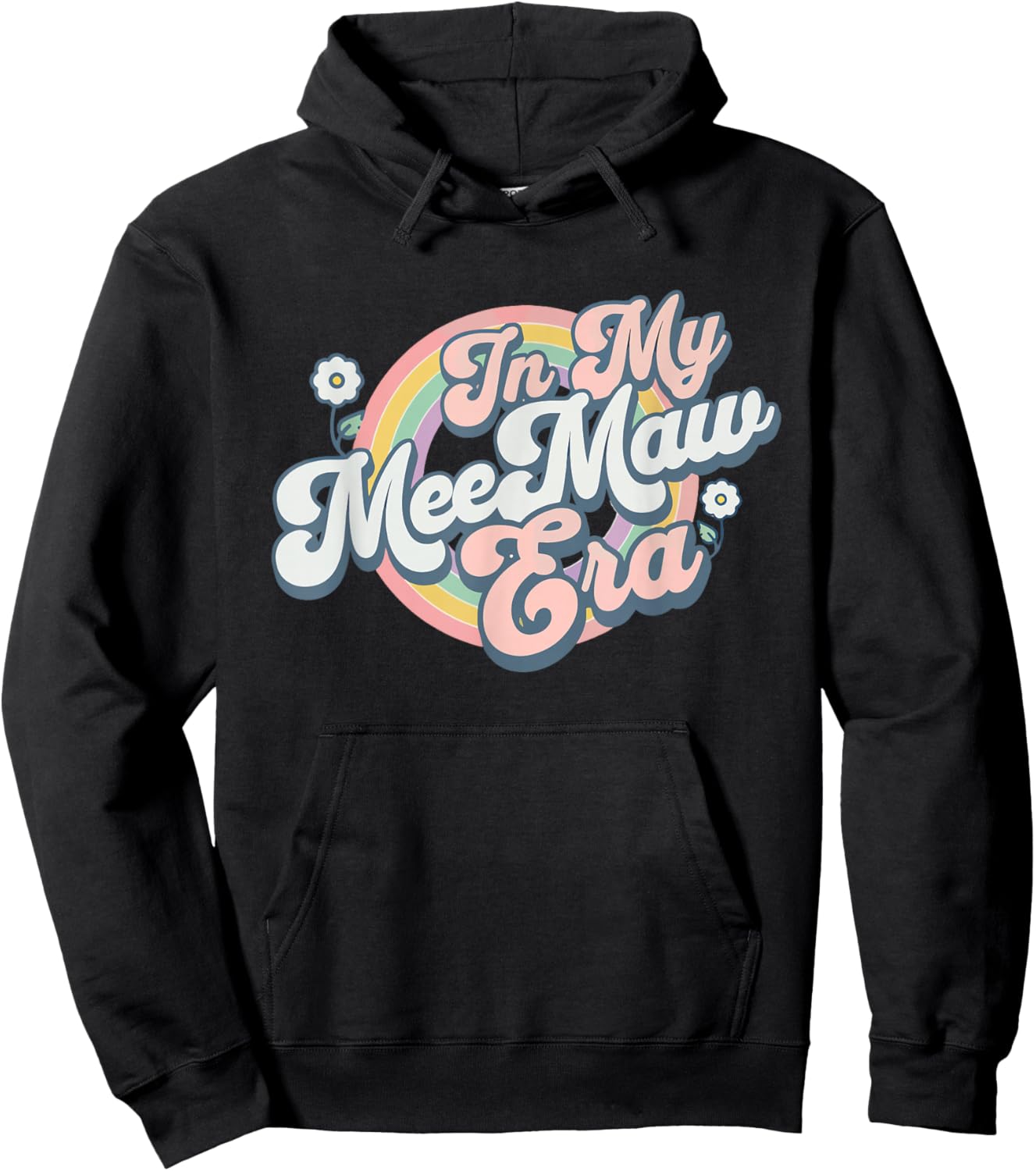 in My Meemaw Era Groovy Retro Hoodie - Hoodie | Black