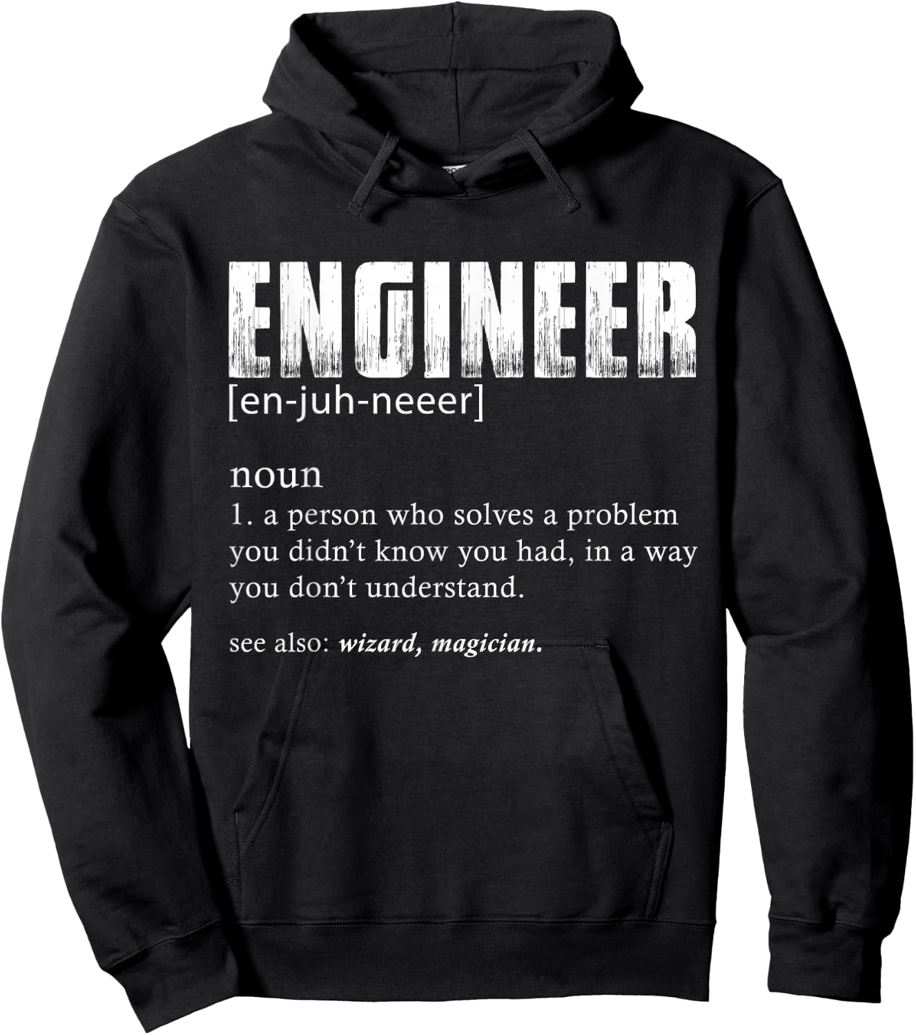 Engineer Definition T Shirt Funny Engineering Hoodie - Hoodie | Black