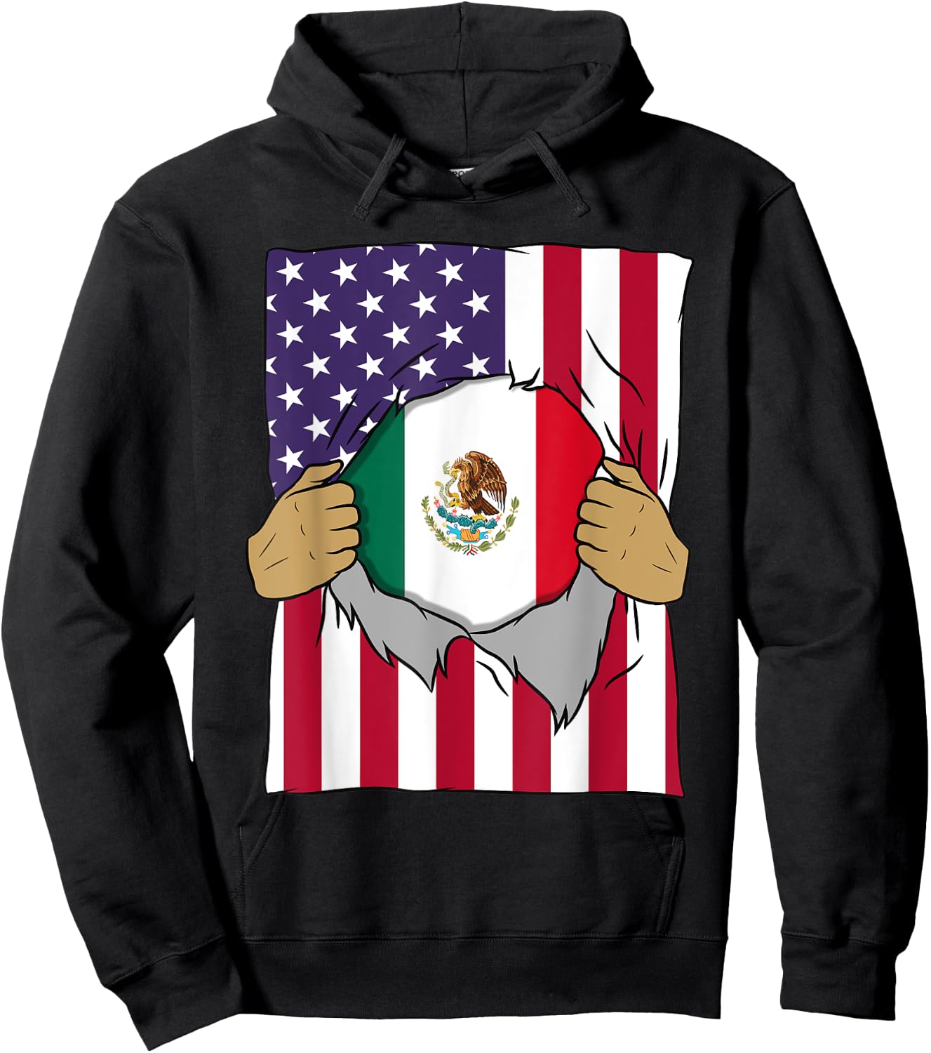 Mexico Flag Blood Inside Me Home Pride Mexican American Gift Hoodie - Hoodie | Black