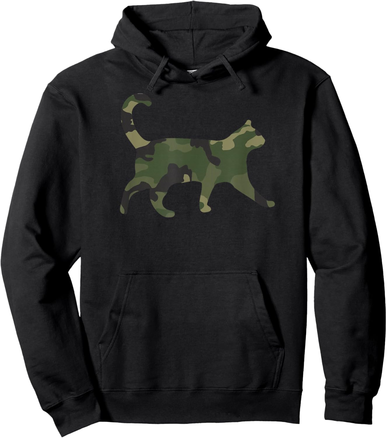 Camo Cat Funny Camouflage Pattern Army Military Colors Cat Hoodie - Hoodie | Black