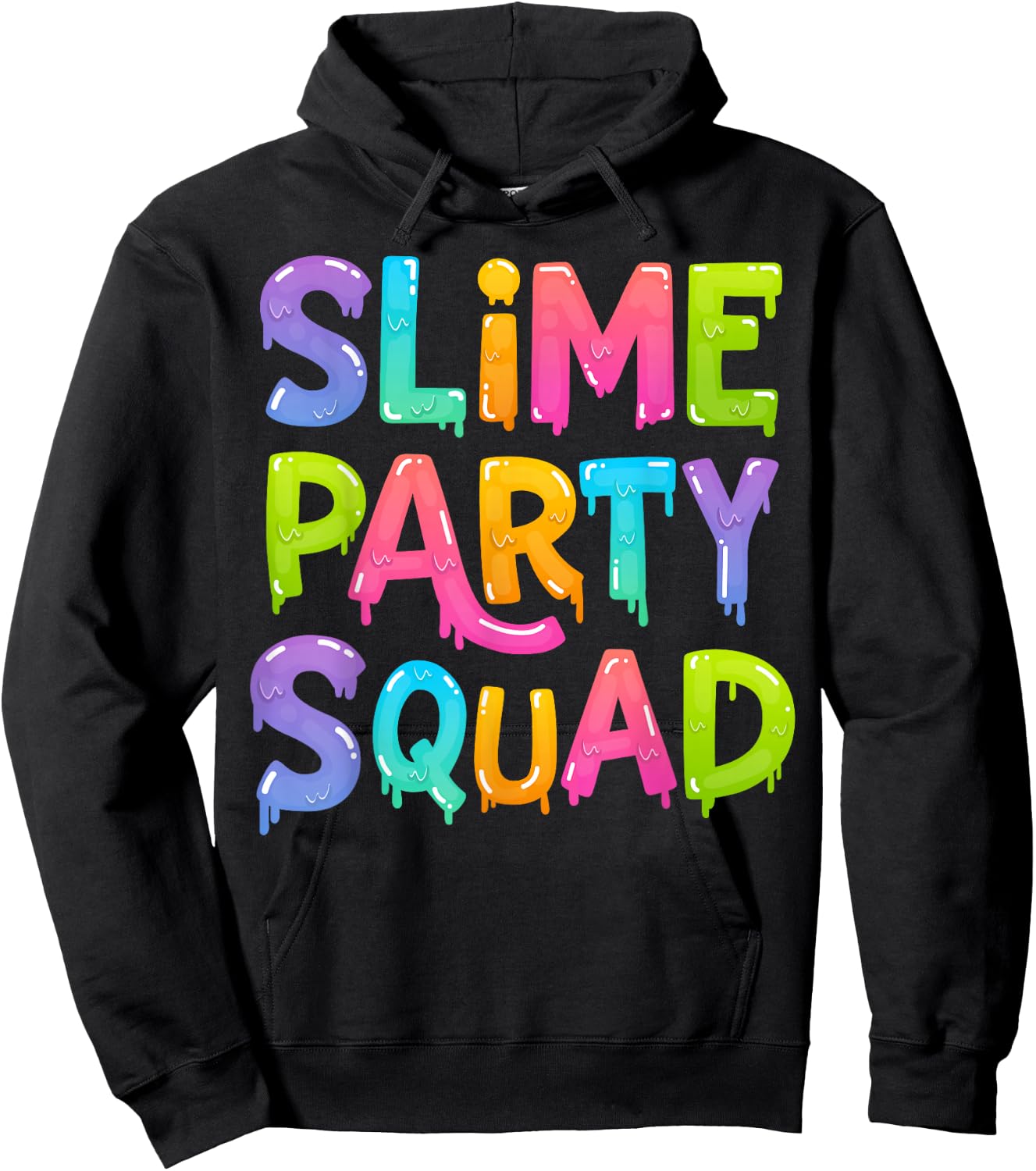 Slime Party Squad Funny Kids Boys Girls Birthday Matching Hoodie - Hoodie | Black