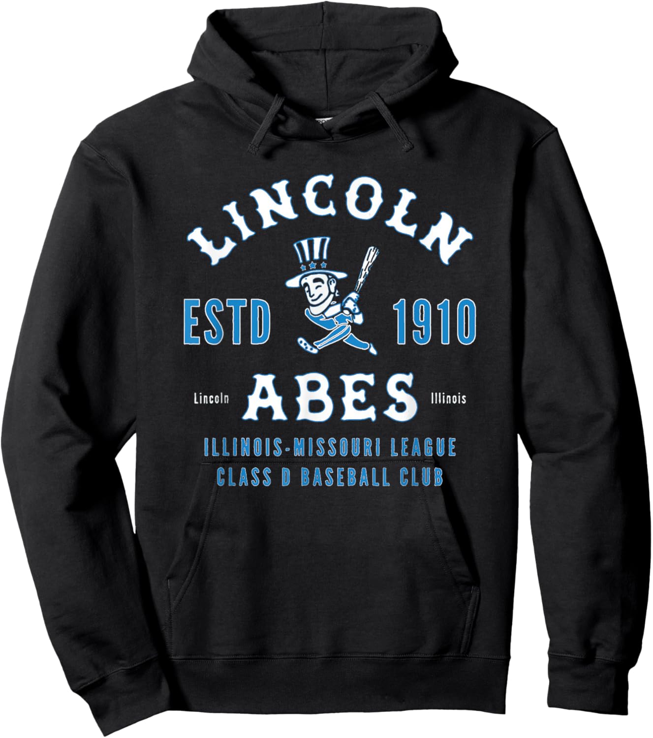 Vintage Lincoln Illinois Abes Defunct Baseball Team Hoodie - Hoodie | Black