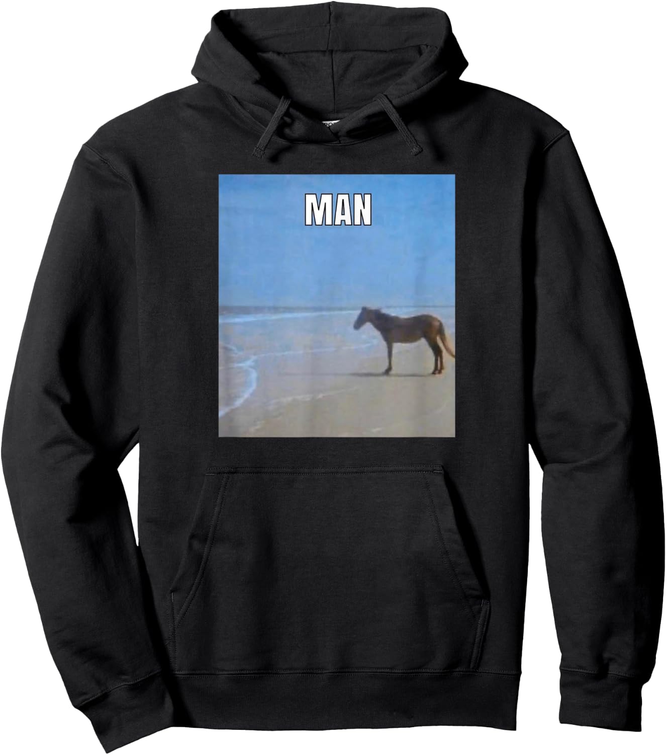 Man Horse Meme Hoodie - Hoodie | Black